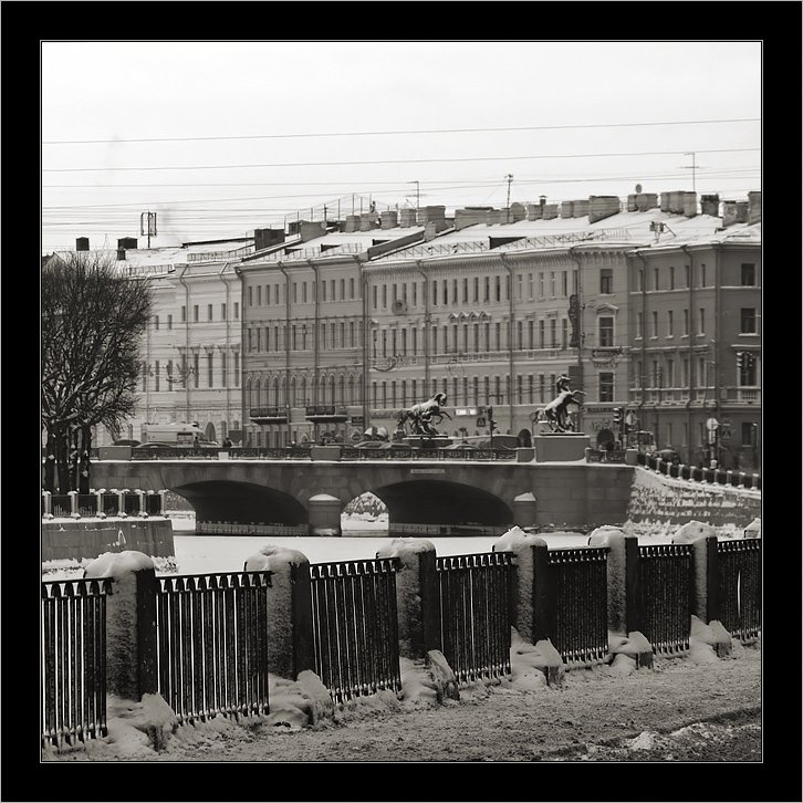 петербург, фонтанка, аничков мост, зима, Kirill Shapovalov