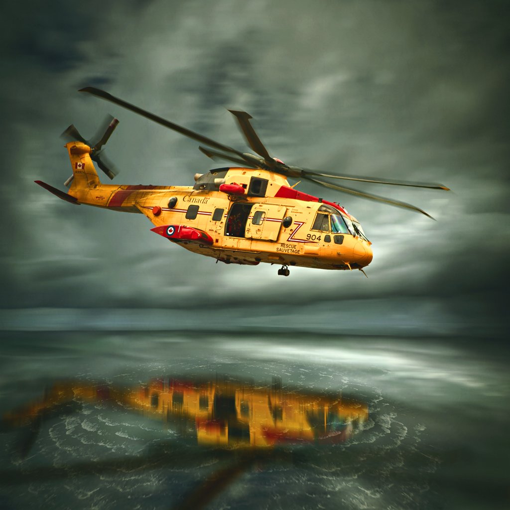 Helicopter, Rescue, Sea, Sky, Storm, Artur Brandys