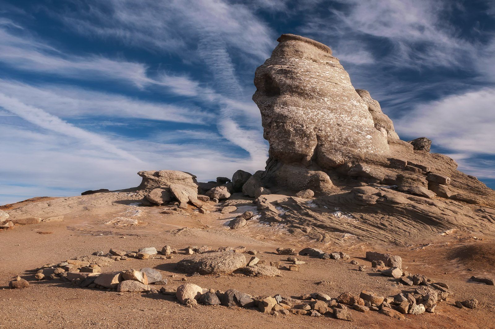 blue, landscape, mountain, rock formation, sky, stone, Ioan Chiriac