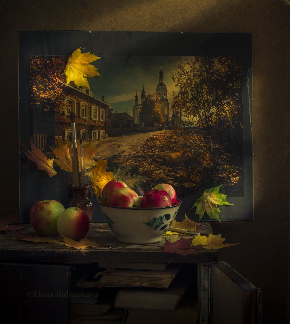 натюрморт, плёс, осень, яблоки, фотография, Елена Рубинская