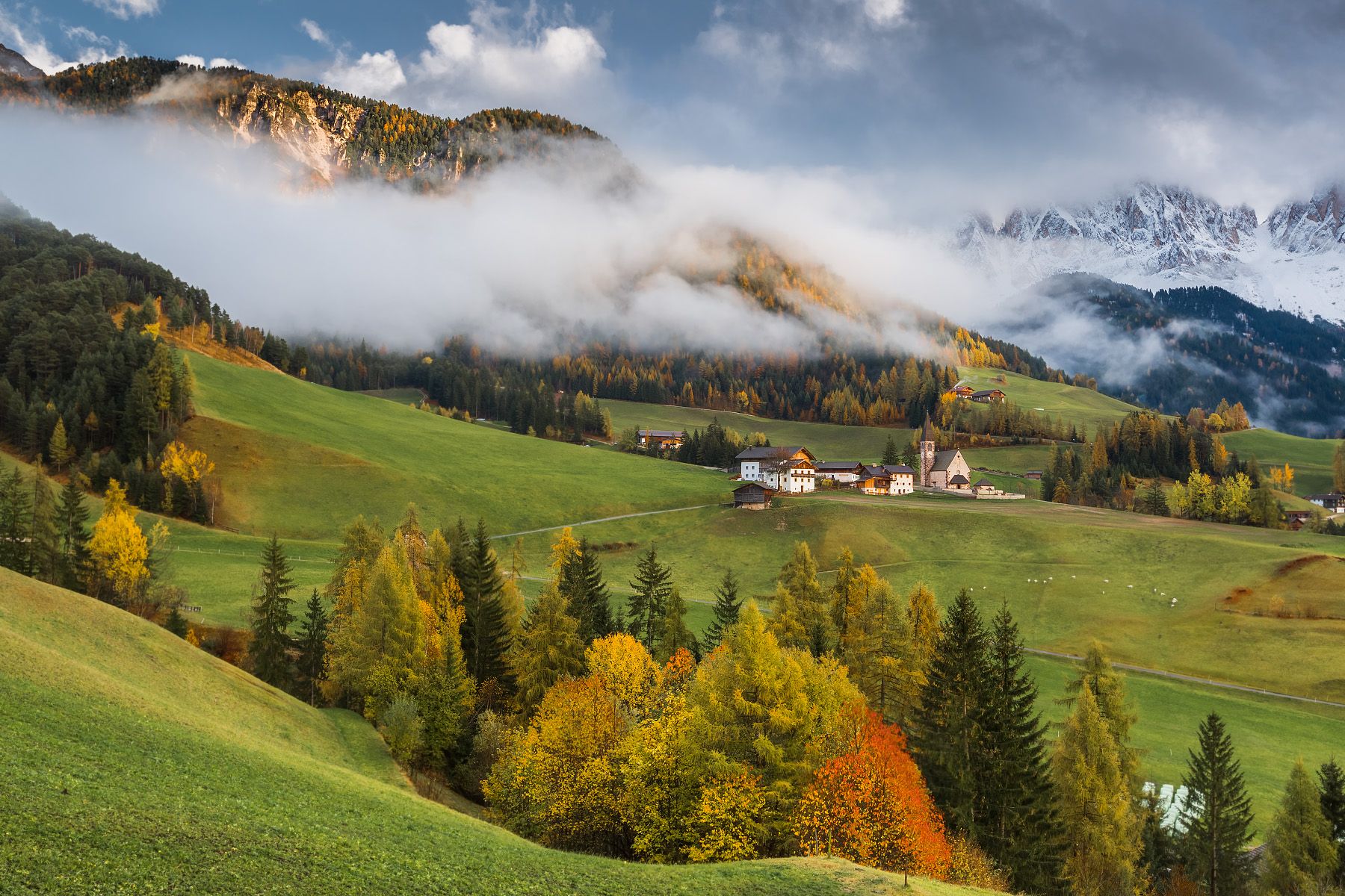 италия, доломиты, горы, облака, закат, осень, природа, landscape, italy, dolomites, Геннадий Финенко
