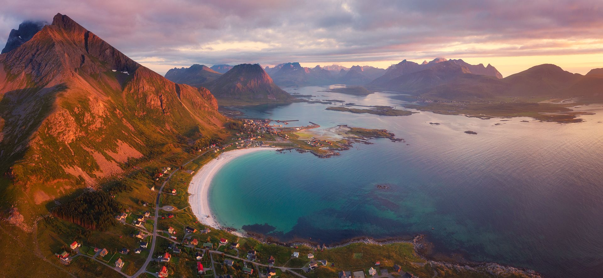 панорама, острова, океан, пляж, ramberg, lofoten, norway, Евгений Матюшенков