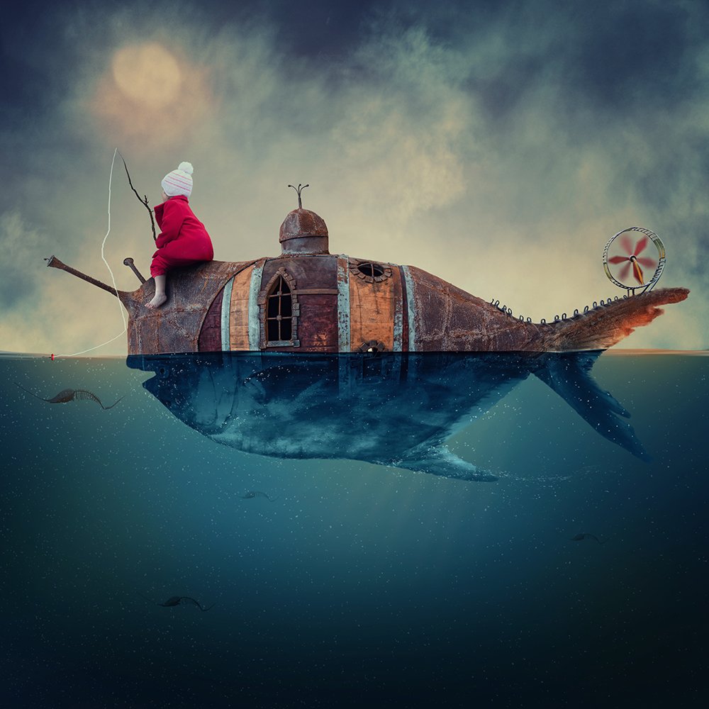 bird, boar, boat, can, clouds, crow, fish, fisherman, fishing, gem, girl, gold, line, manipulation, photoshop, psd, red, reflection, sky, tire, tutorials, water, wood, Caras Ionut