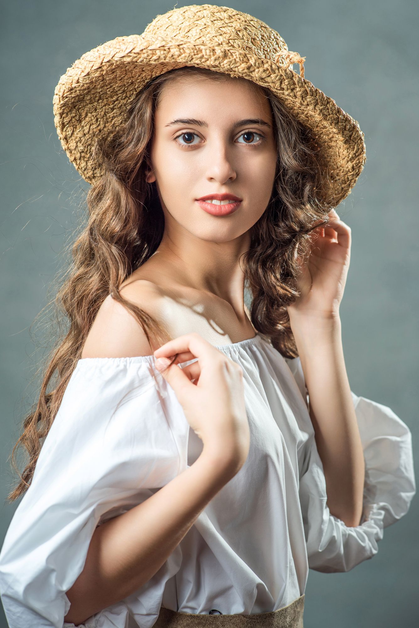 женский портрет, девушка в шляпе, летний потрет, Мурр Маори