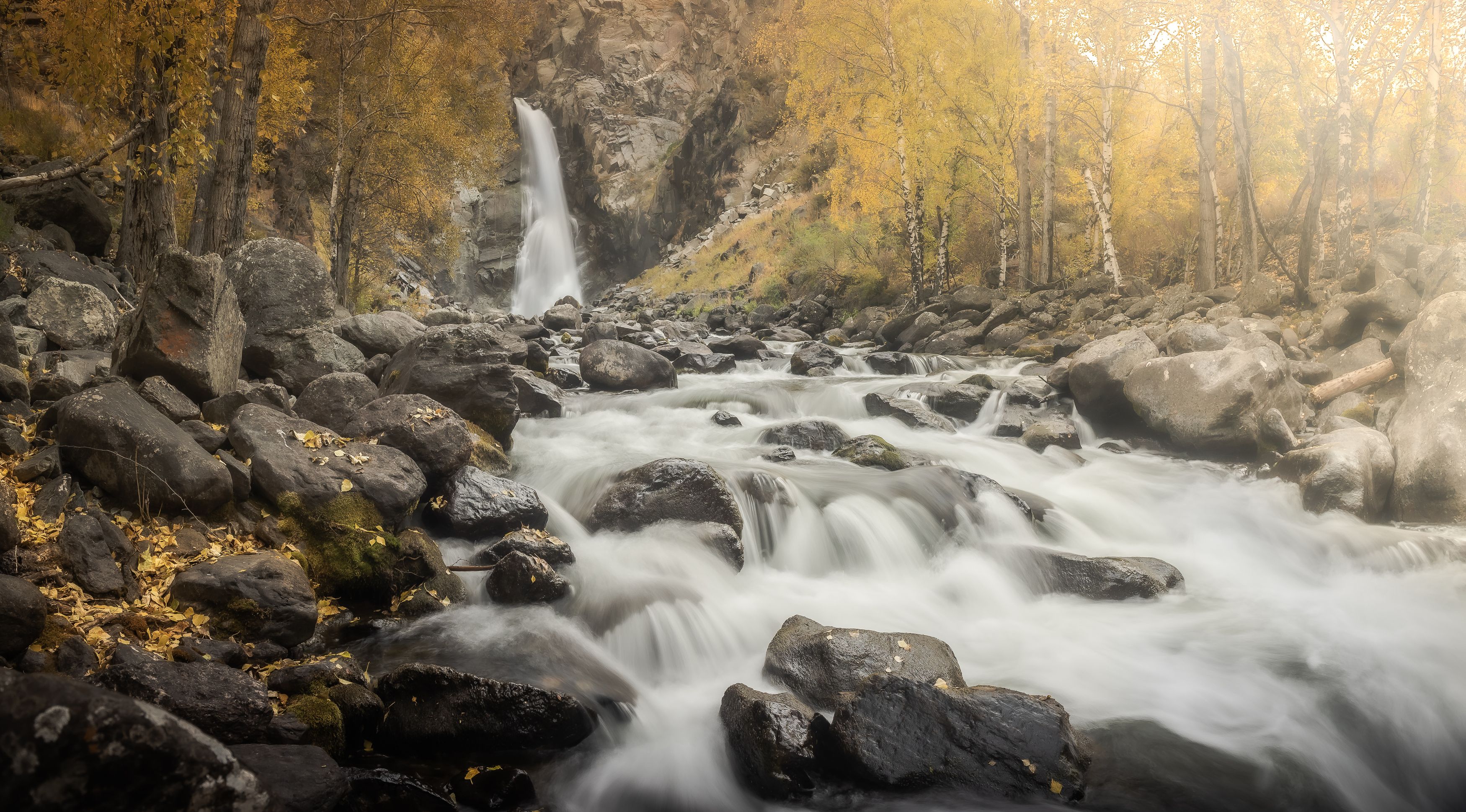 осень, водопад, алтай, утро, вода, река, Ekaterina Khlebnikova