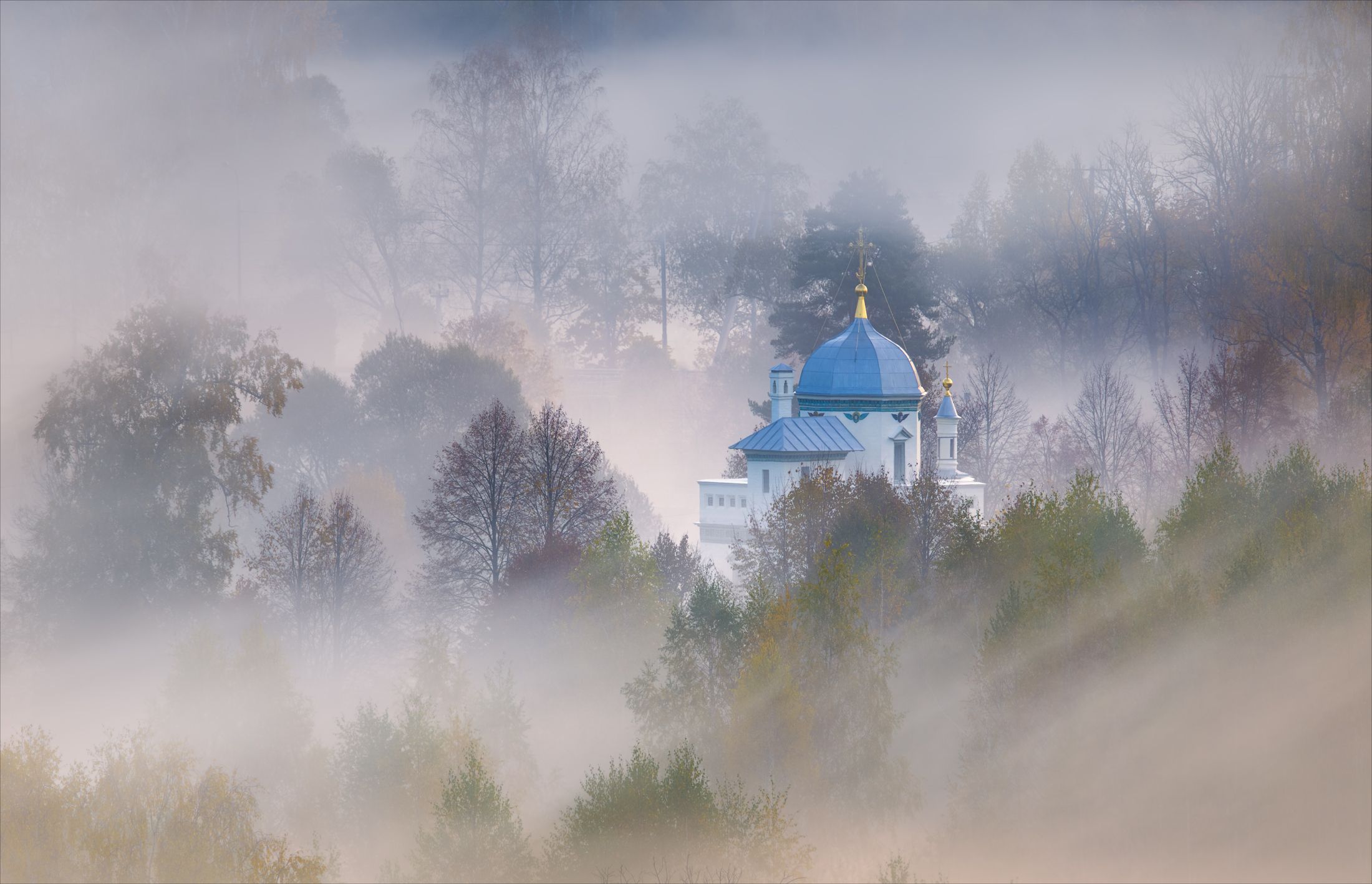 истра, туман, храм, часовня, осень, Алексей Богорянов