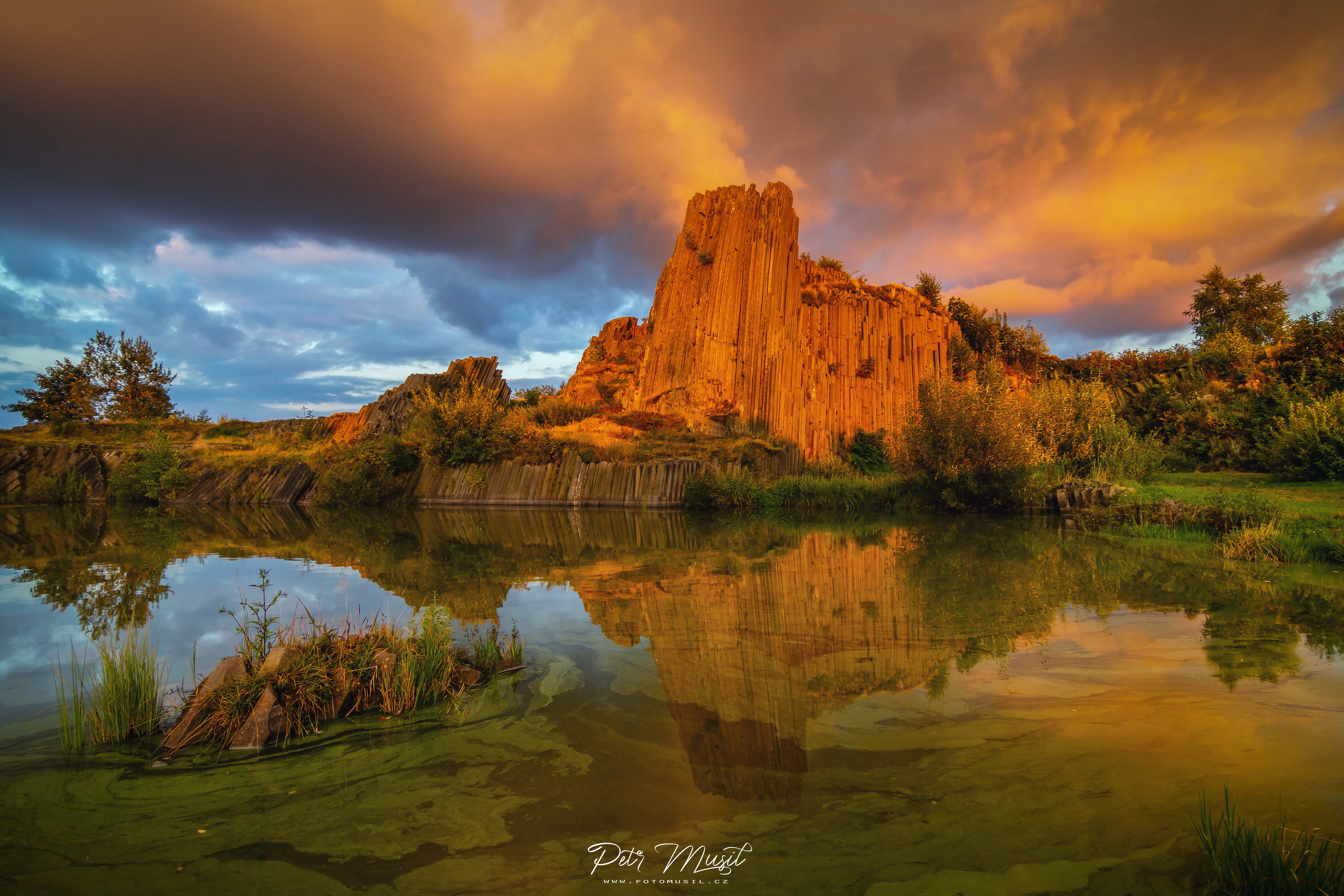 Sunset, volcanic, rock, water, cloud, , Petr Musil