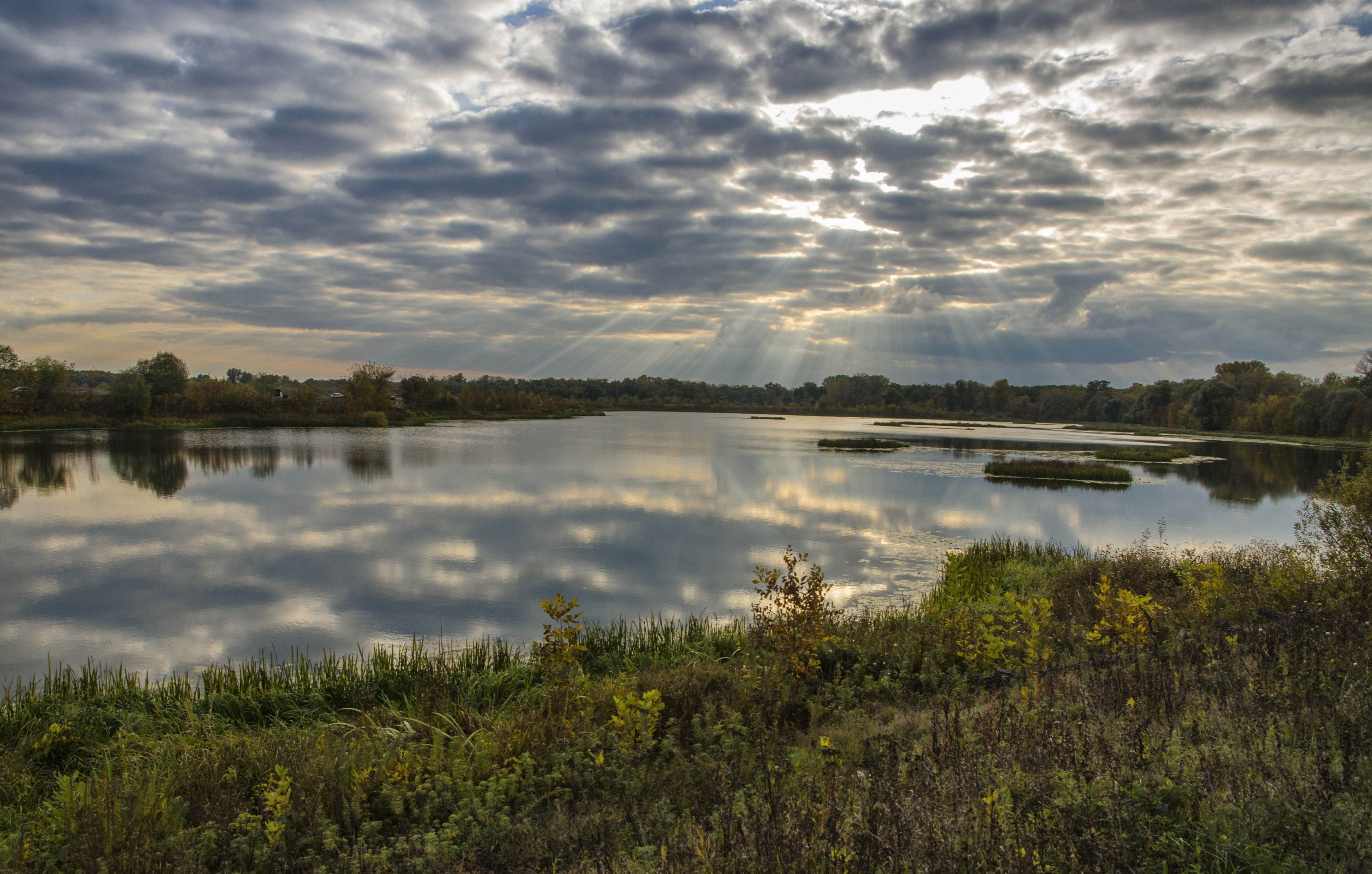 река утро пейзаж облака, Александр Березуцкий