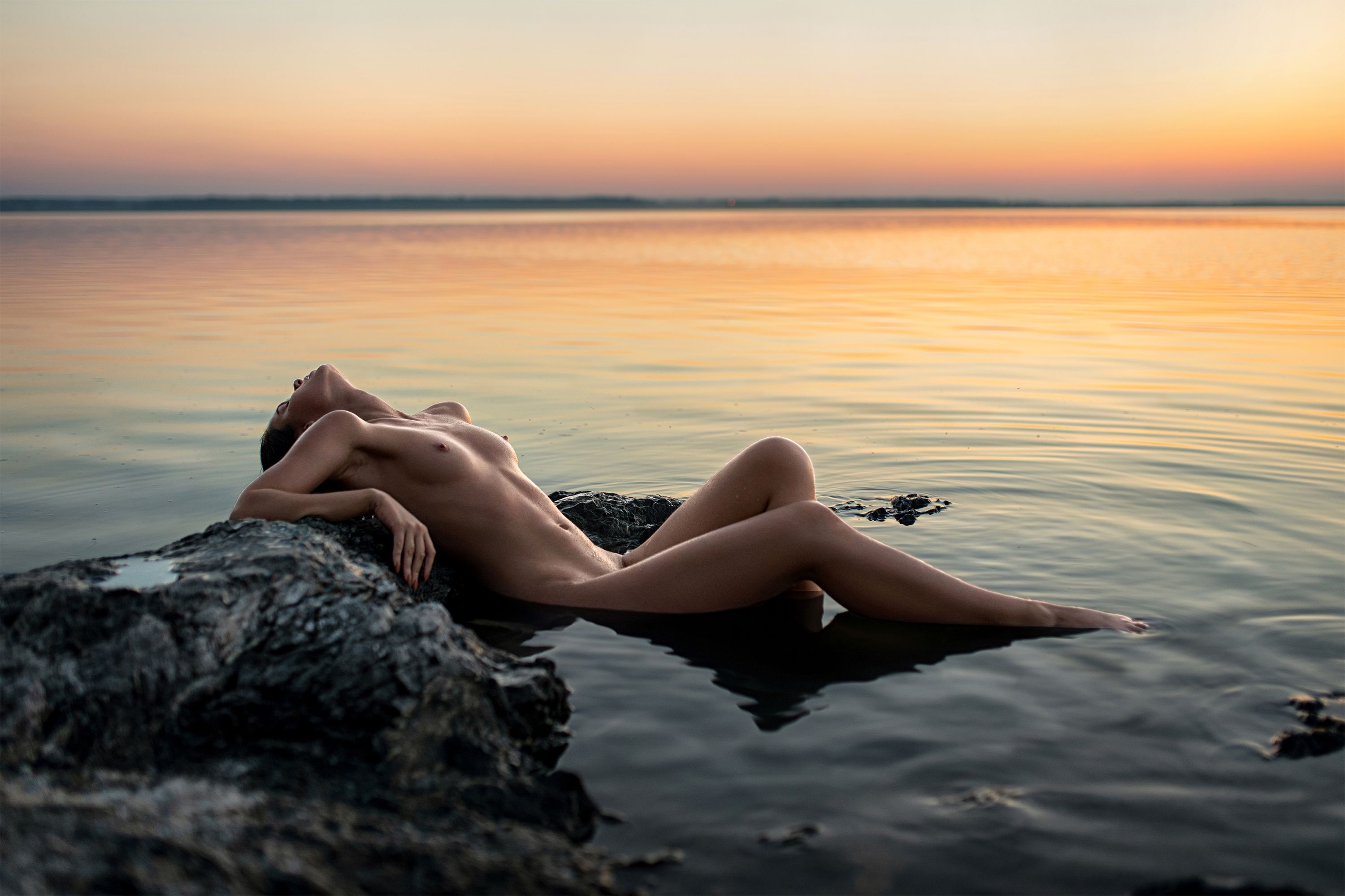 nude, naked, beauty, nature, girl, girle on the nature, portrait, sunset, lake, ню, обнаженная девушка, закат, озеро, фотосессия на природе, Кристина Савельева