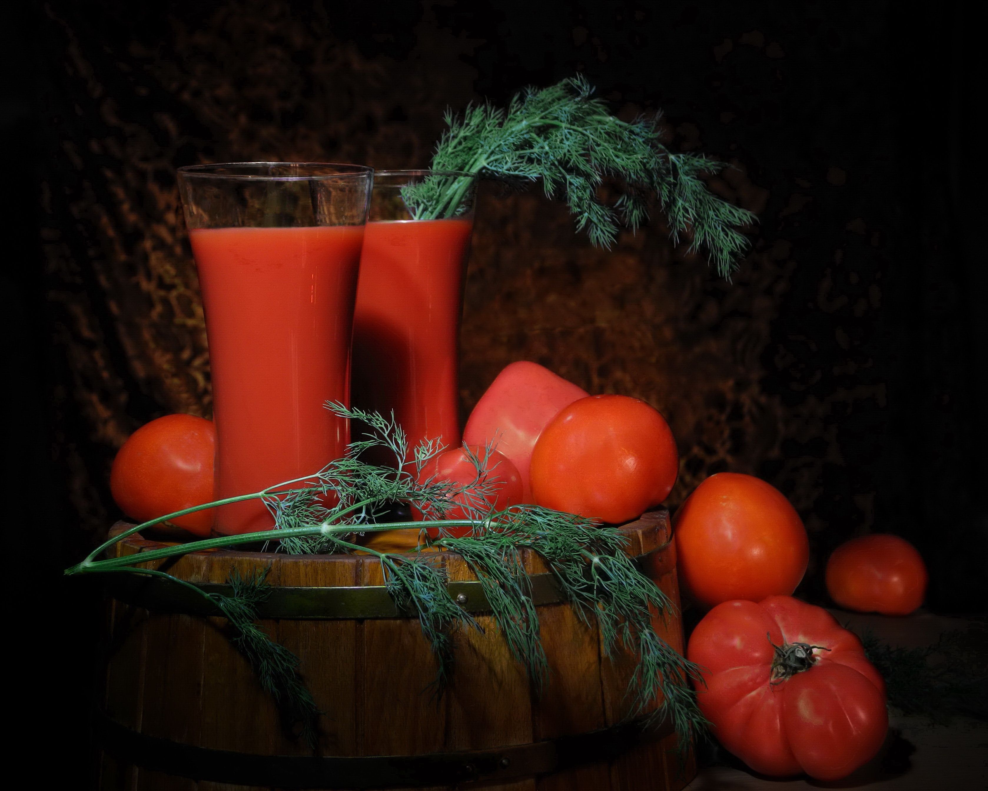 помидоры томат сок зелень укроп стакон дача сад огород урожай витамины, Сергей Фунтовой