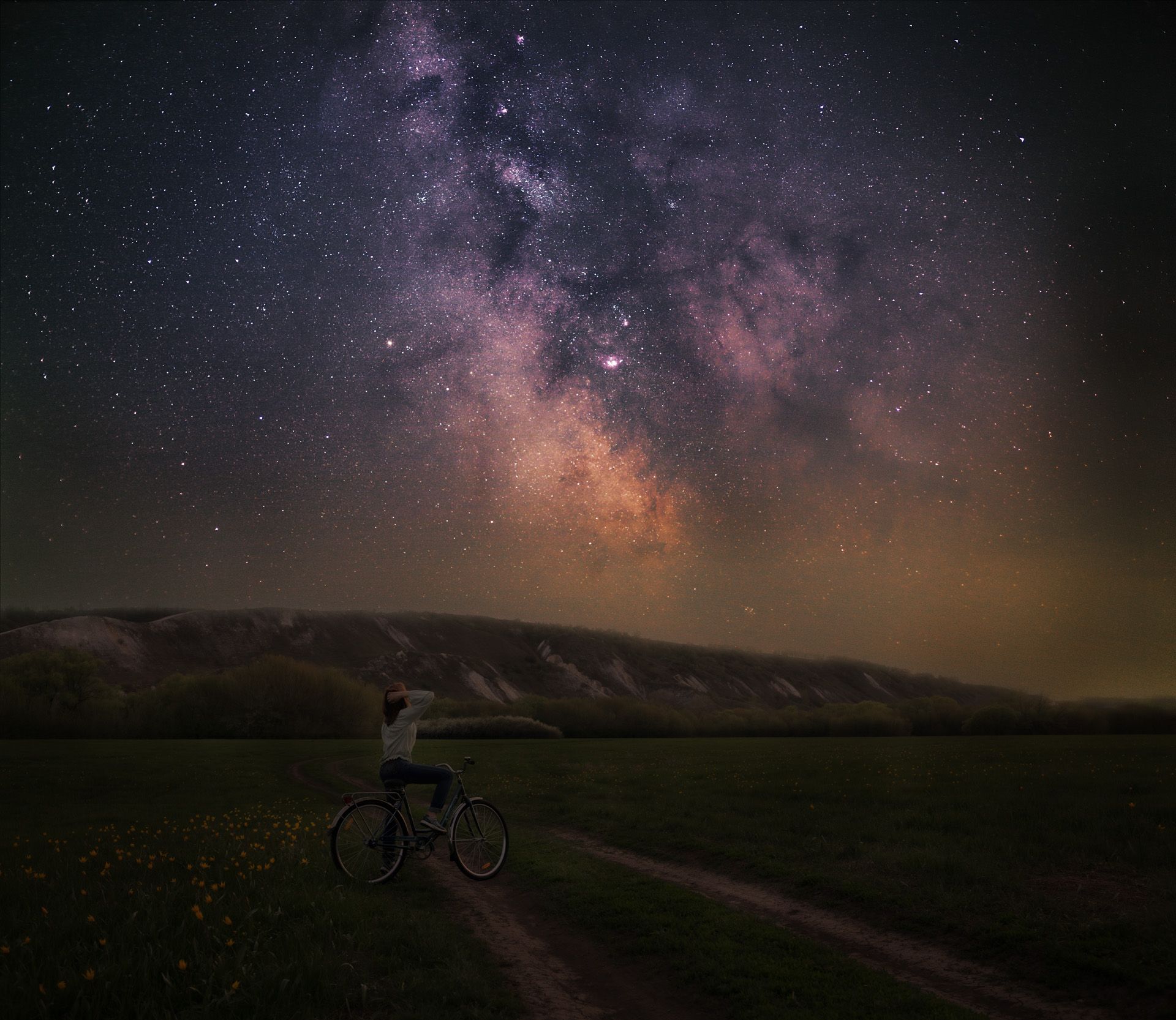 astrophoto, milky way, night, ночь, млечный путь, пейзаж, меловые горы, Алексей Юденков