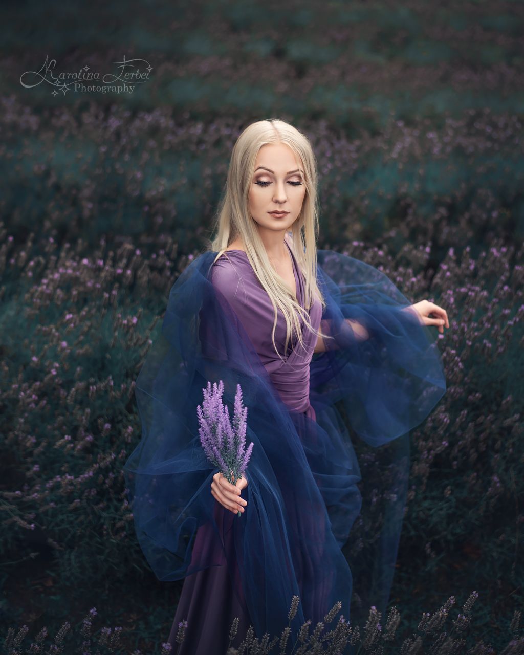 dress, makeup, magic, fine art, художественная фотография, lavender, purple, pink, blonde, лаванда, Karolina Ferbei