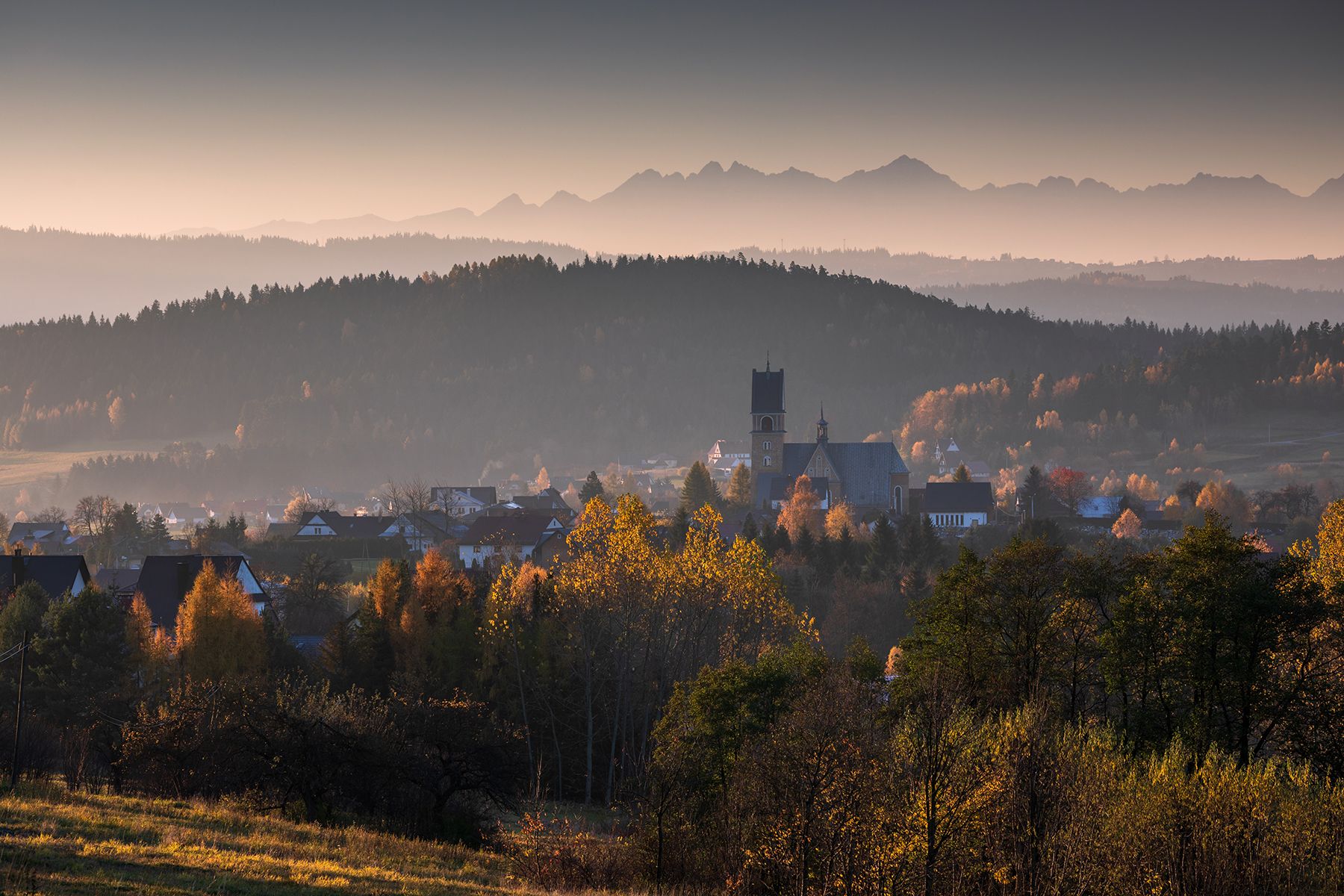 mountains, autumn, poland, sunrise, Michał Kasperczyk
