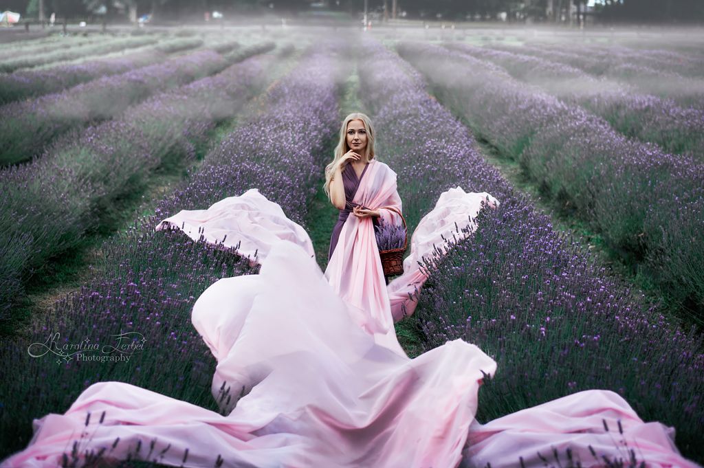 dress, makeup, magic, fine art, художественная фотография, lavender, purple, pink, blonde, лаванда, Karolina Ferbei