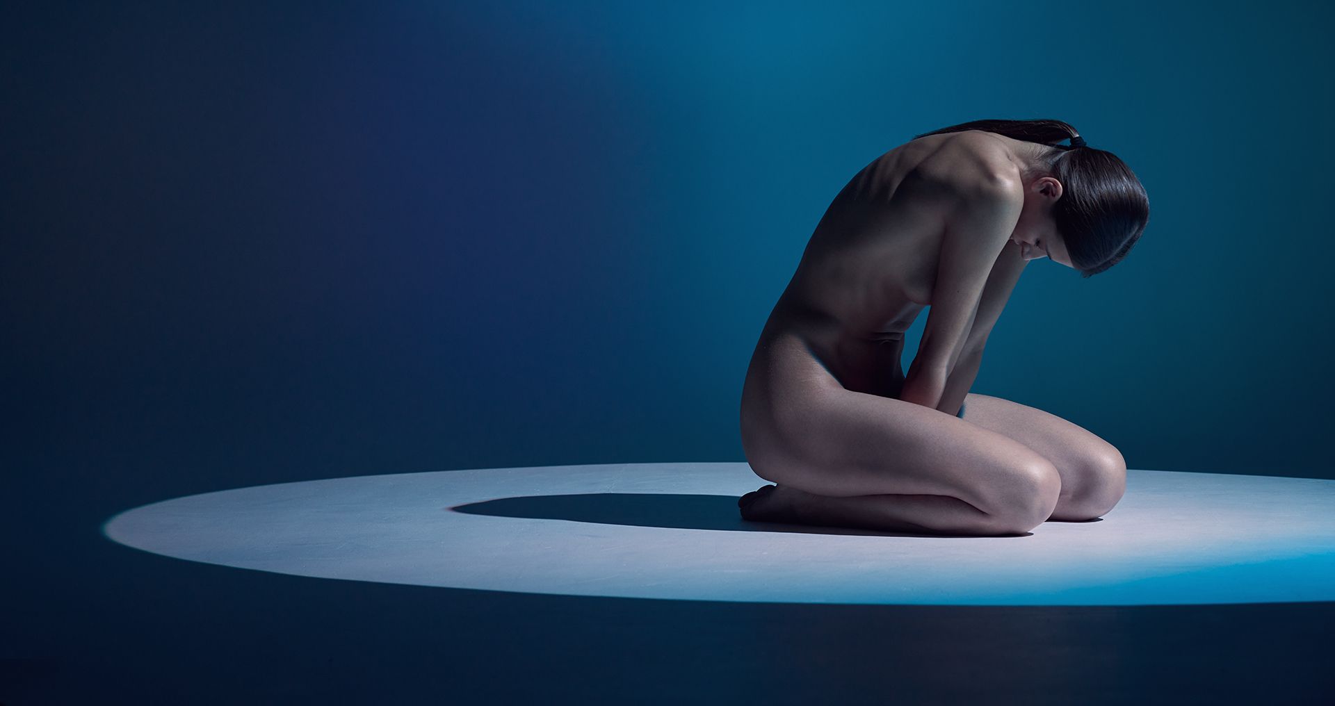 girl, nude, naked, studio, ufa, blue, spot, , Роман Филиппов