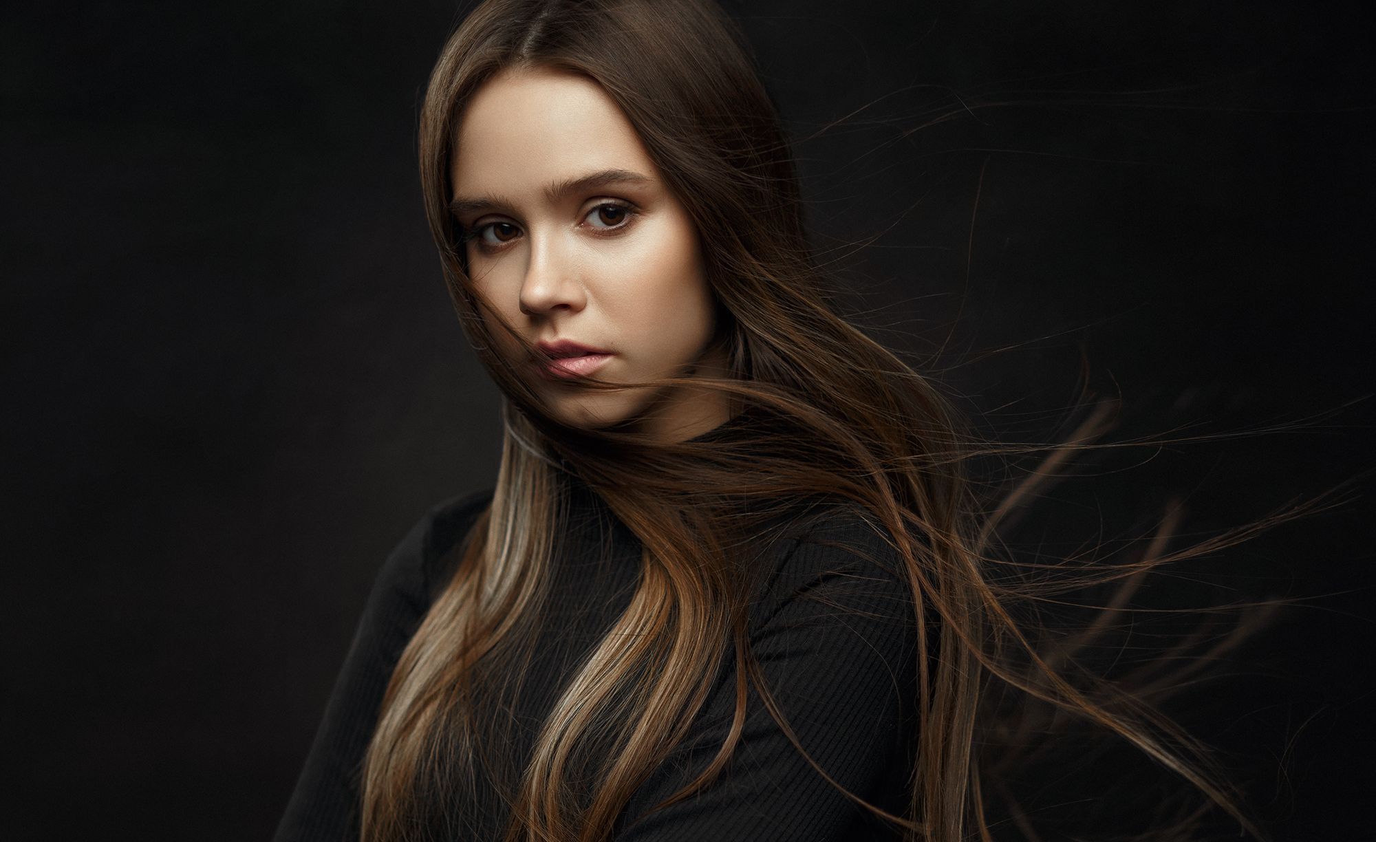 portrait, wind, girl, woman, retouch, hair, beautiful, canon, 85mm, Иван Ковалёв
