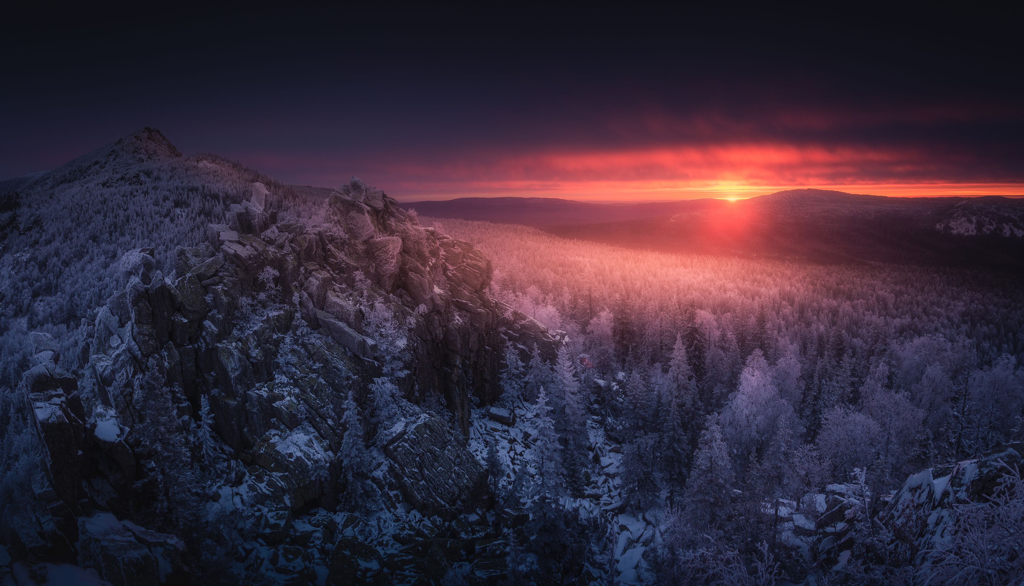 пейзаж рассвет цвет горы, Даниил Силантьев
