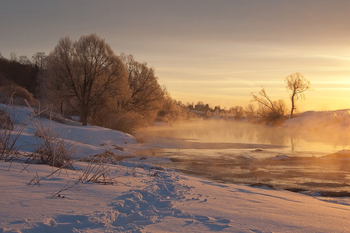 река, упа, снег, якшино, Михаил Агеев