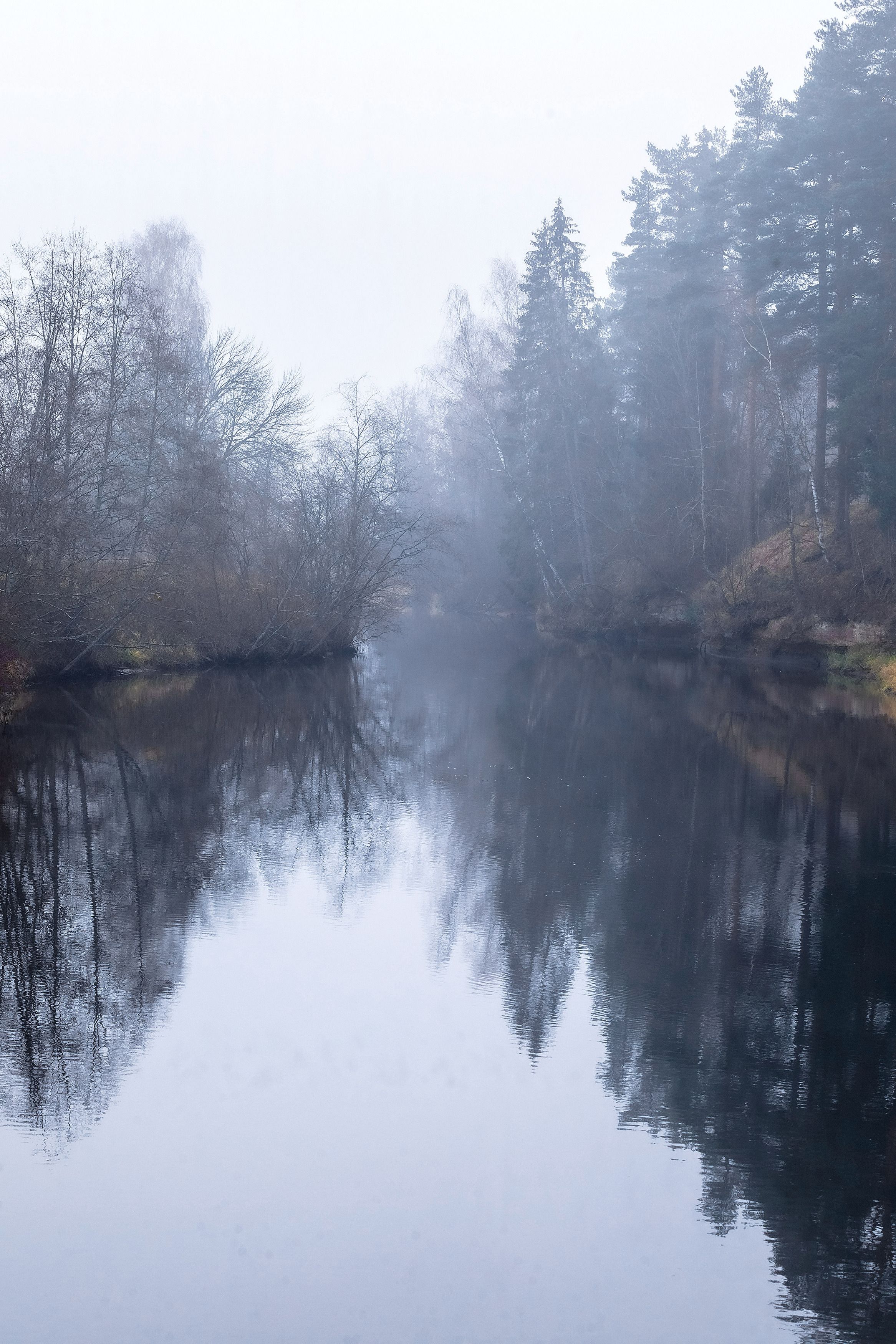 пейзаж, природа, утро, река, небо, туман, Александр Игнатьев