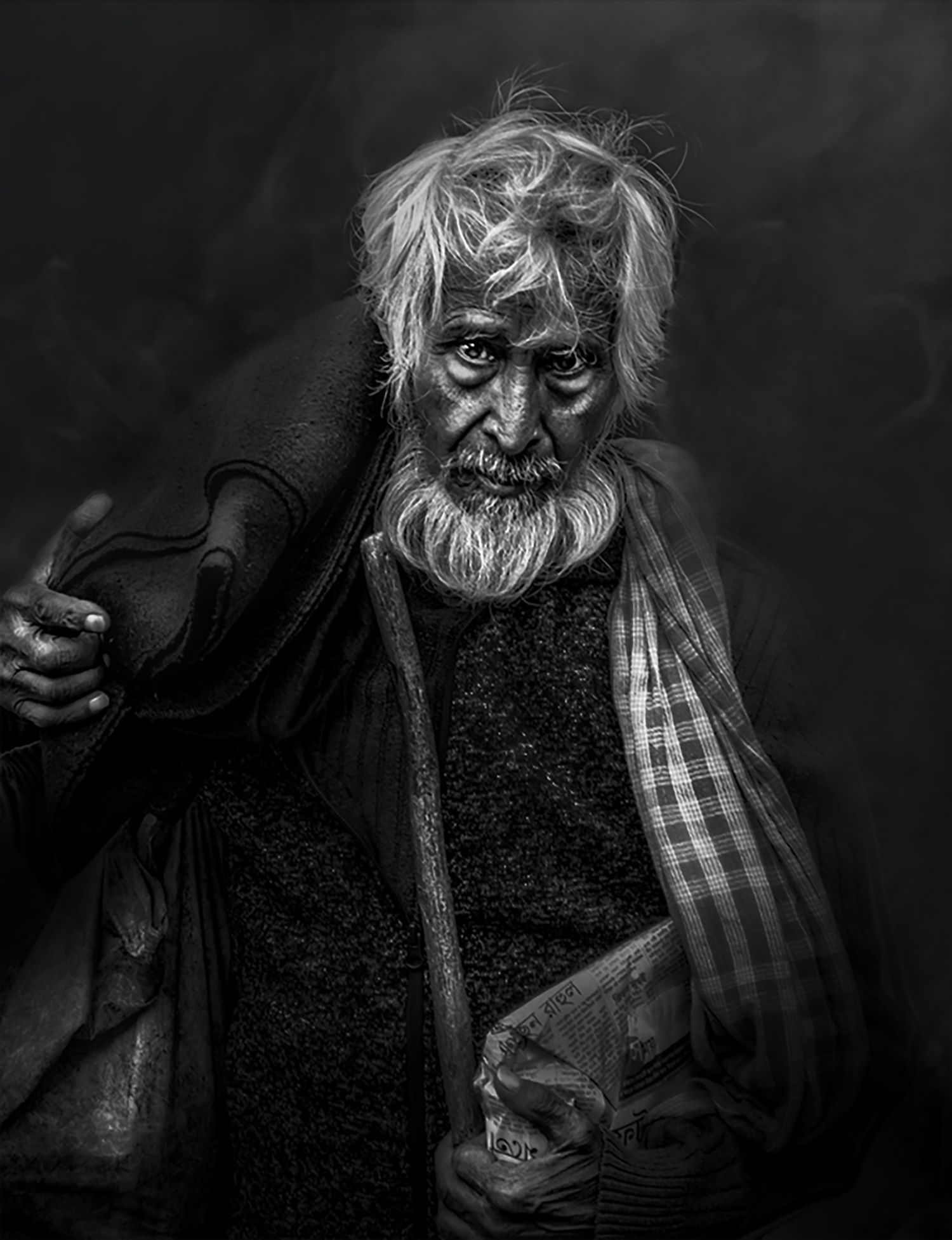 man, portrait, black and white, Jayanta Guha