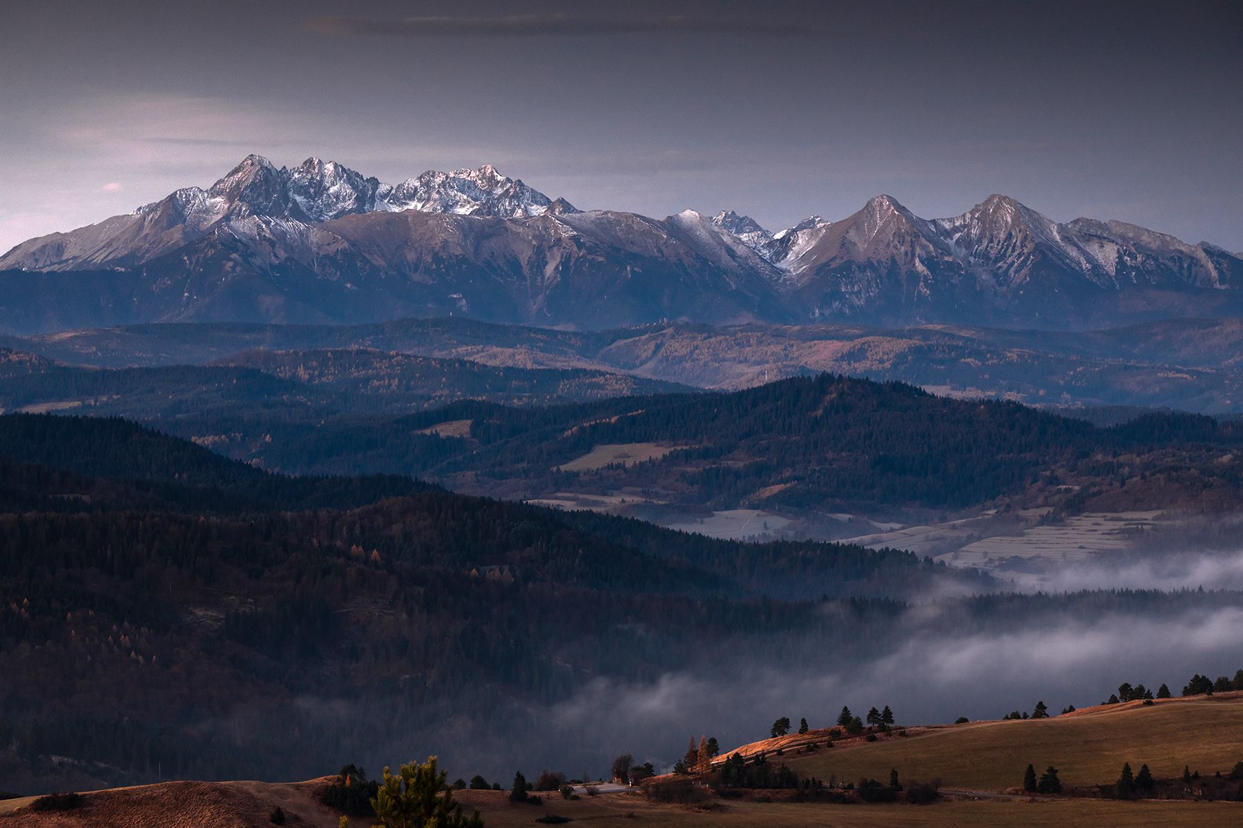mountains, autumn, poland, slovakia, morning, Michał Kasperczyk