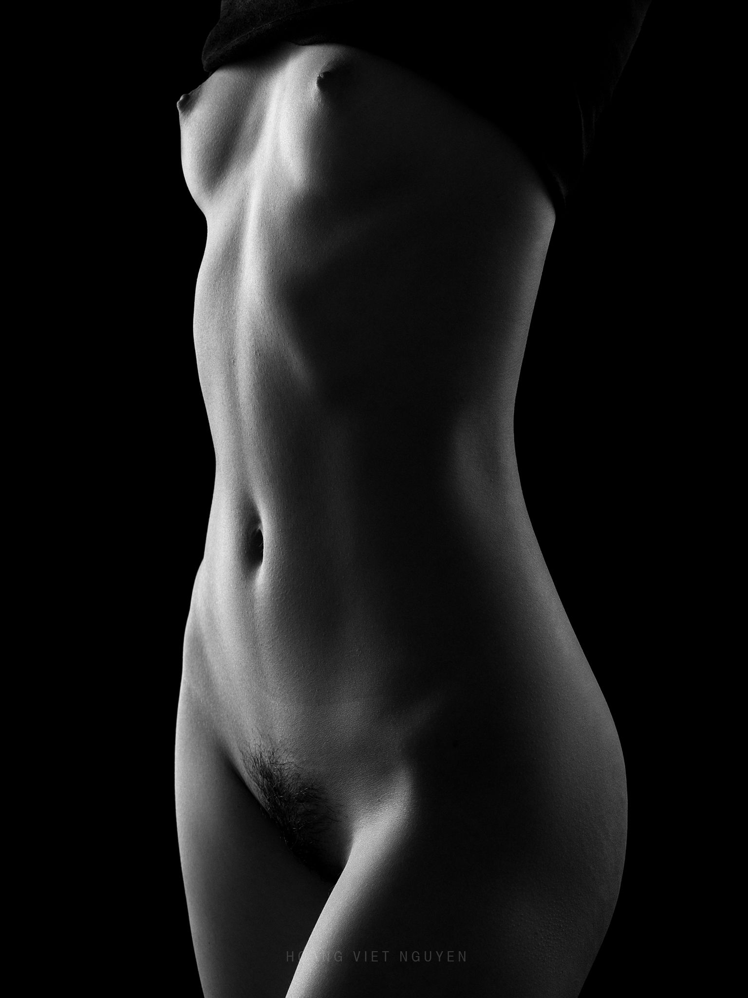 body, woman, female, vietnamese, asian, girl, studio, fine nude, nude, young, bw, black and white, monochrome, shape, Hoang Viet Nguyen