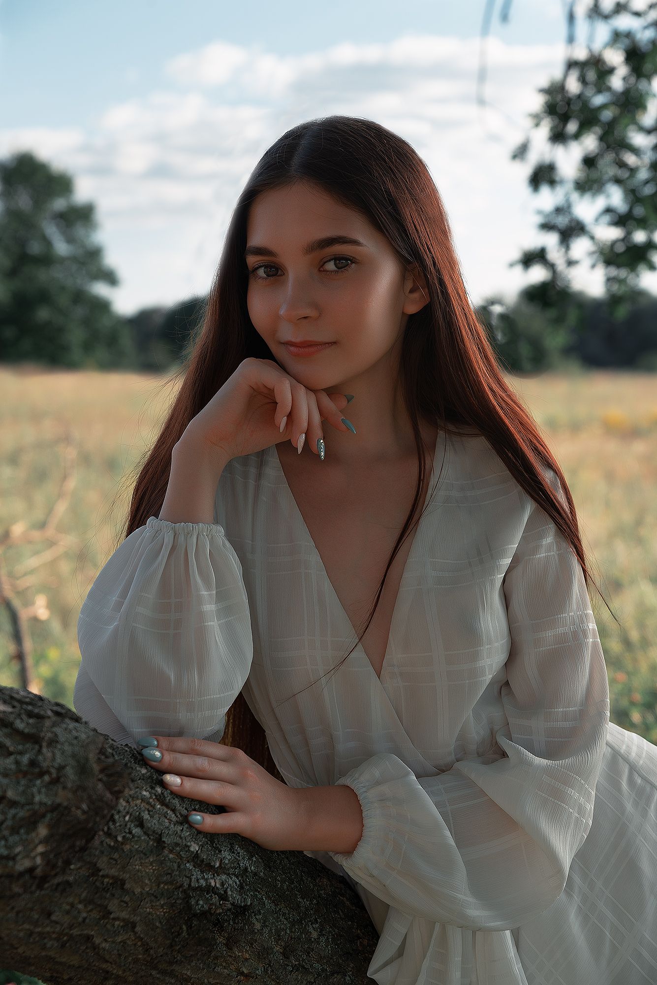 портрет девушка платье, Михаил Борцов