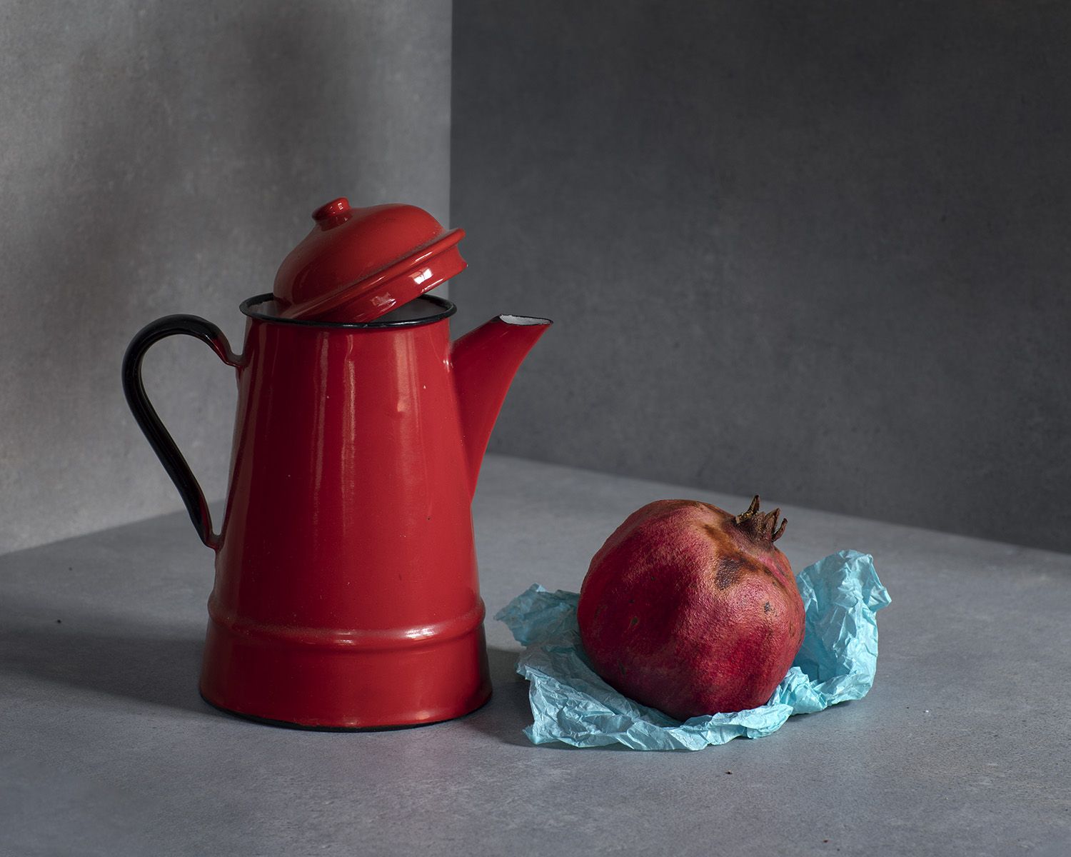гранат натюрморт цвет красный кофейник фрукт, Nailia