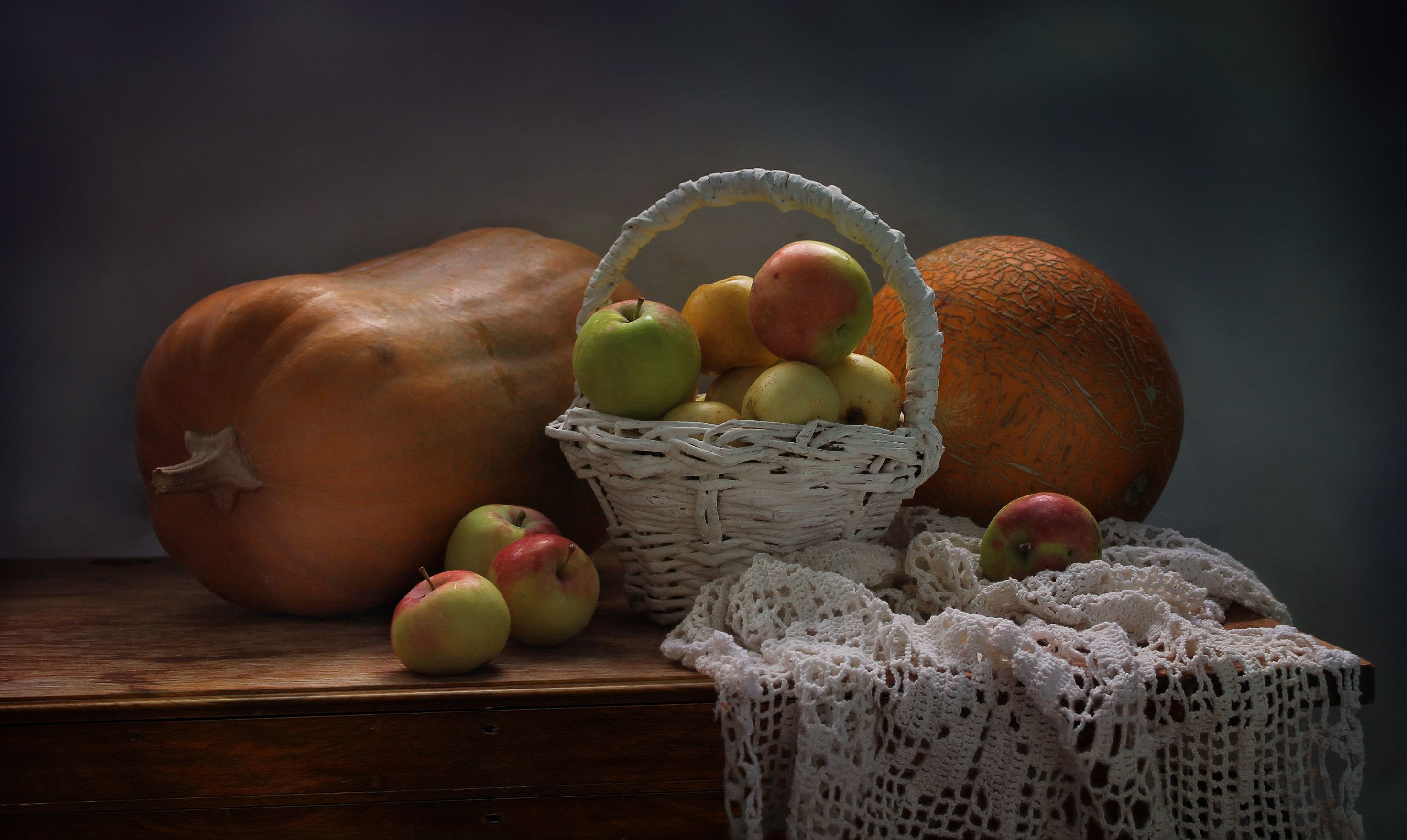 натюрморт, осень, тыква, яблоки, дыня, Ковалева Светлана