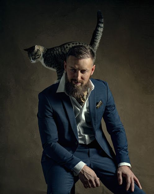portrait, man. photo, cat, Анжелика Костин