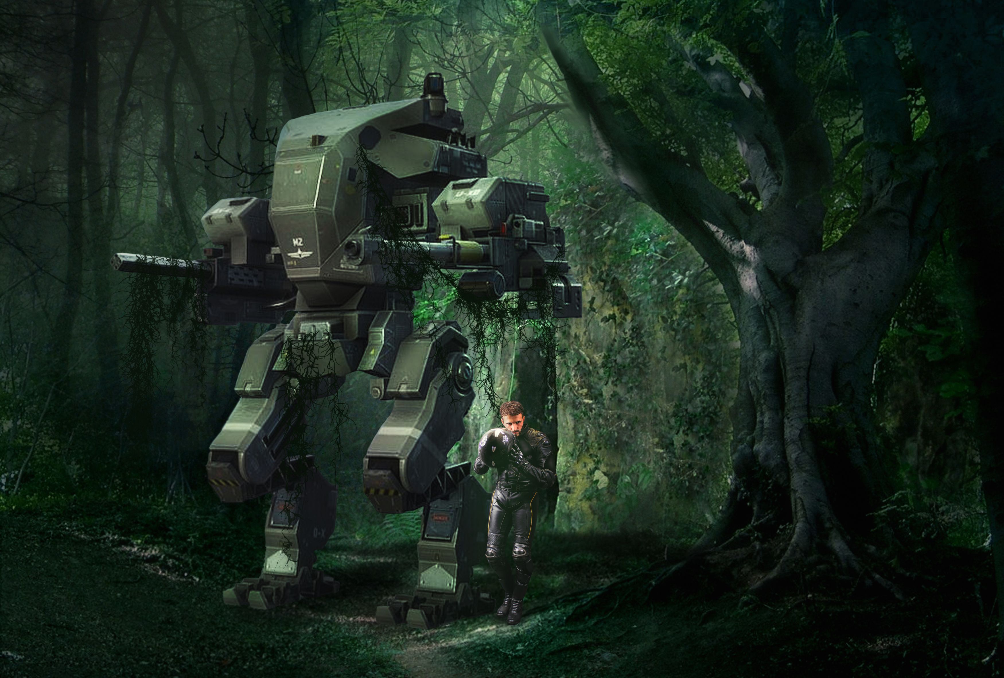 джунгли, робот, мужчина, Sergii Vidov