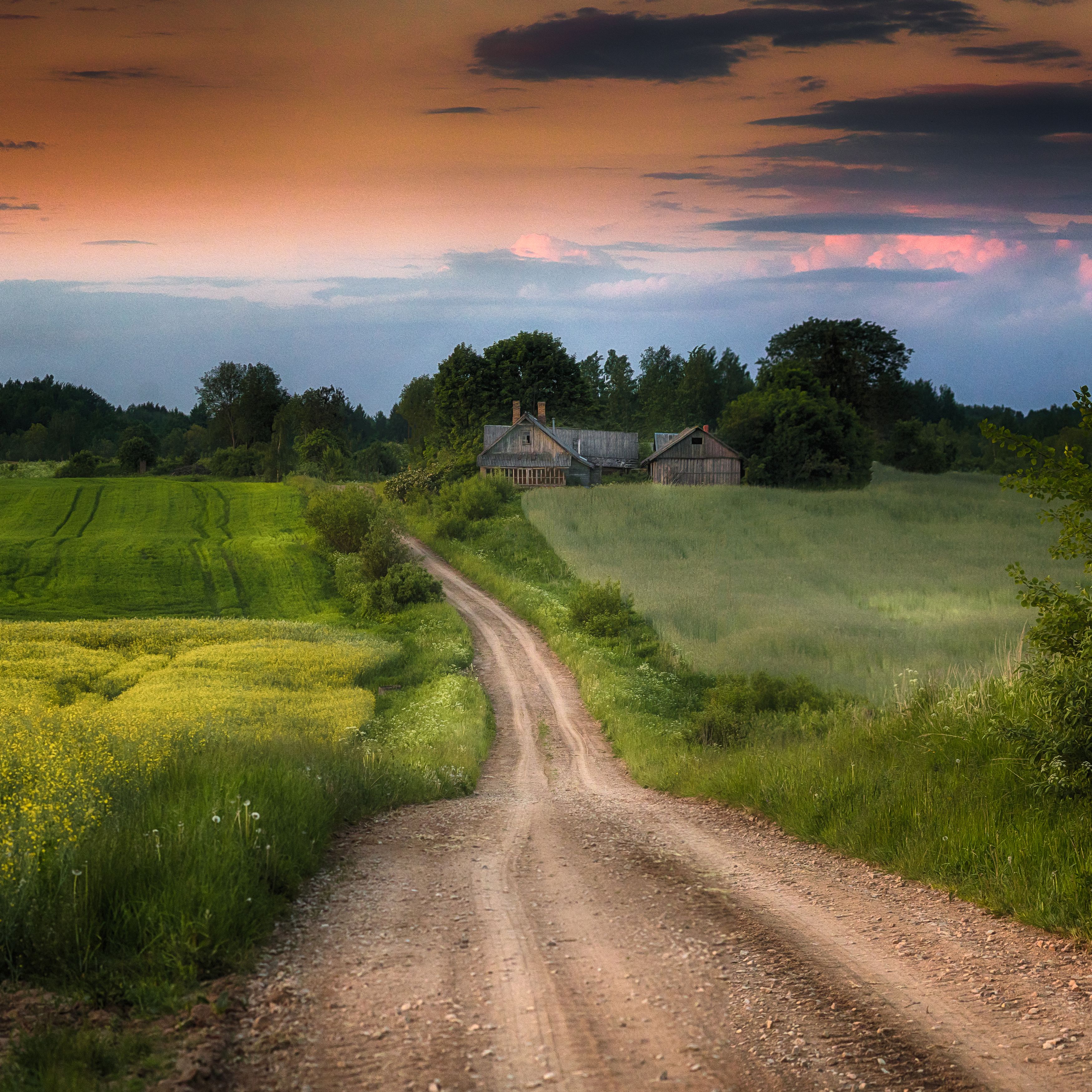 landscape,clouds,summer,beautiful,nature,farm,house, Olegs Bucis