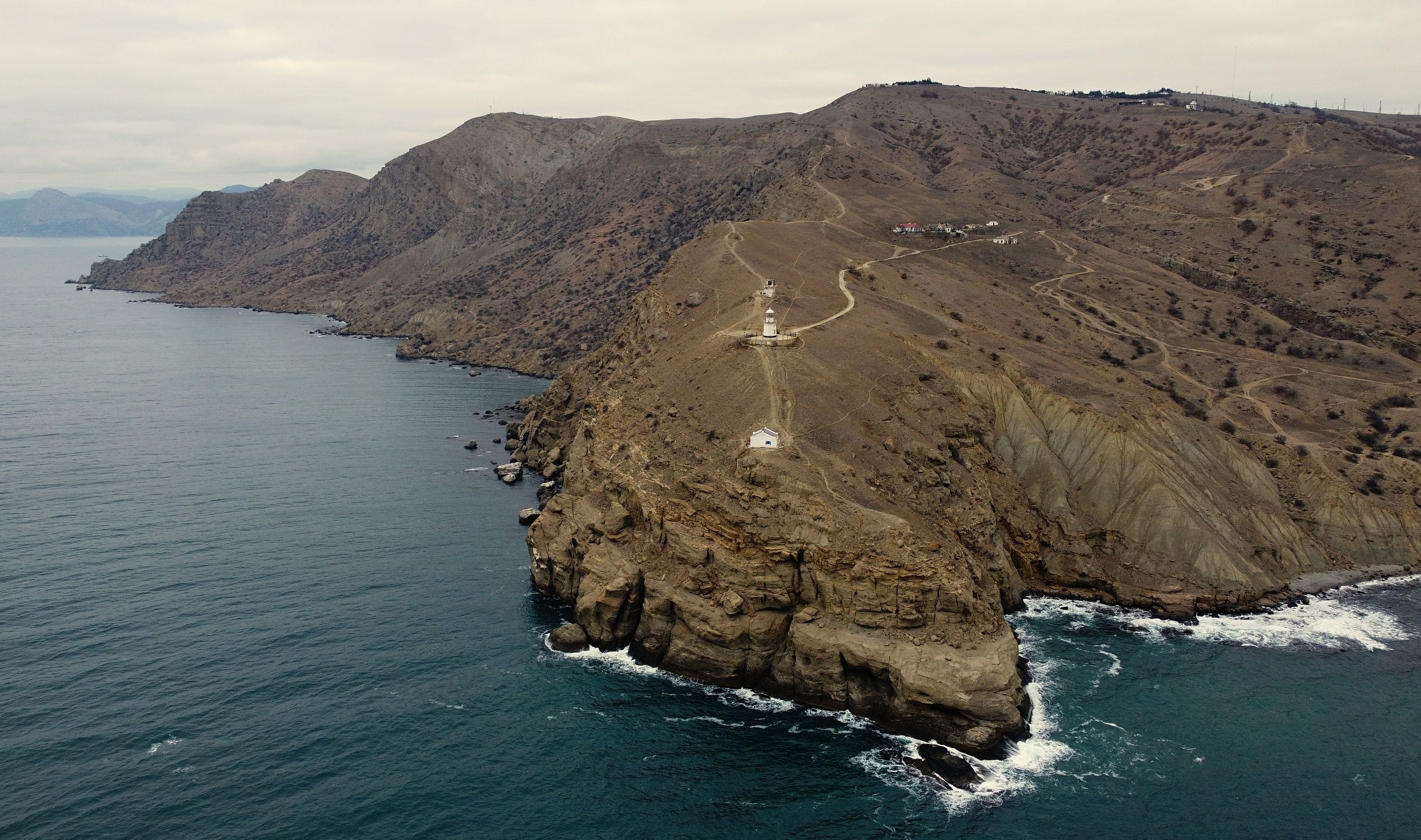 sea, horizon, coast, morning, mountain, rock, landscape, nature, cape, lighthouse, Сергей Андреевич