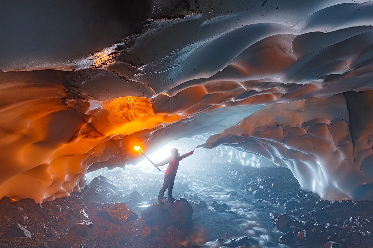 Камчатка, вулкан, снег, пещера, природа, путешествие, фототур, пейзаж,, Денис Будьков
