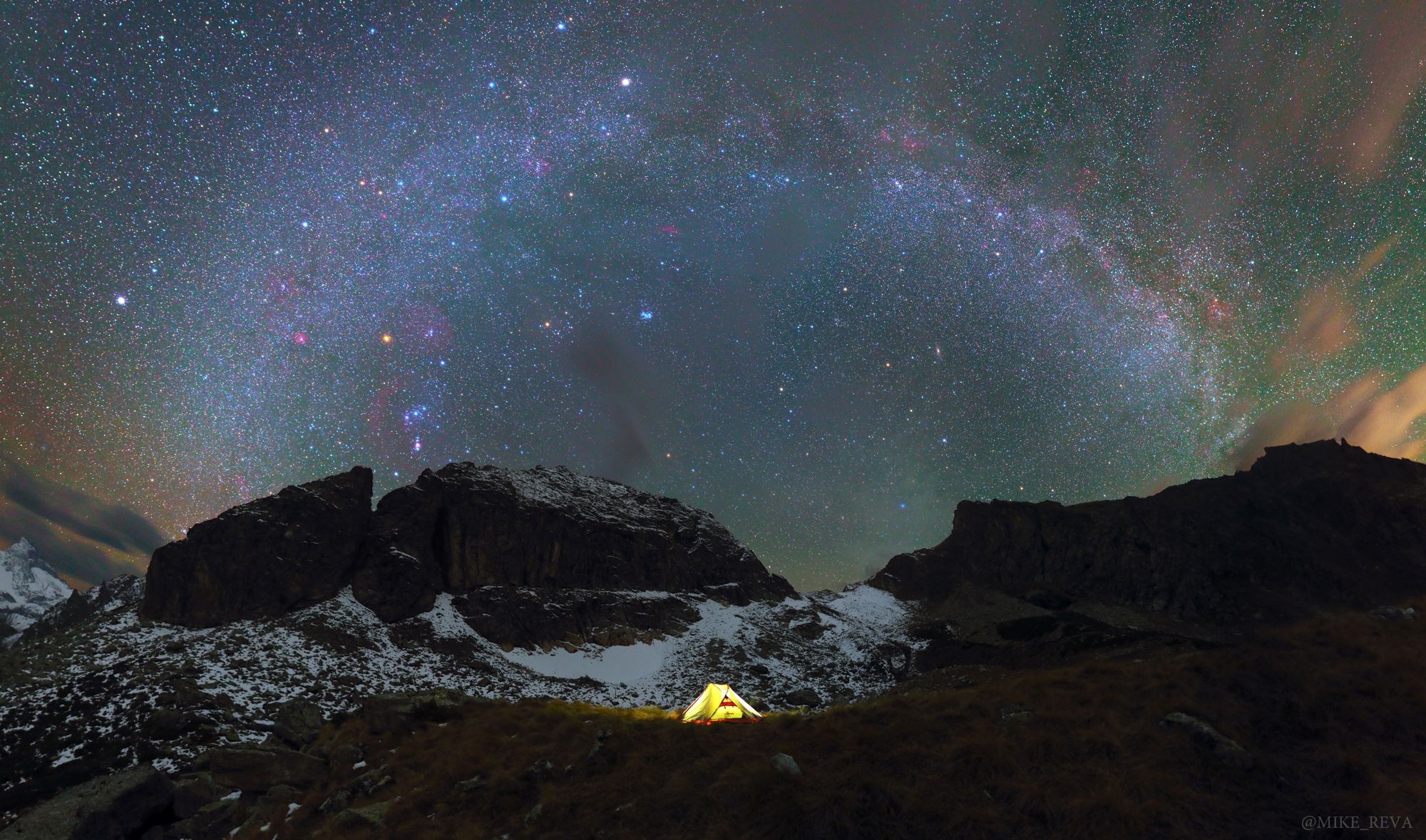 ночь кавказ ночной пейзаж астрофотография звезды созвездия, Михаил Рева