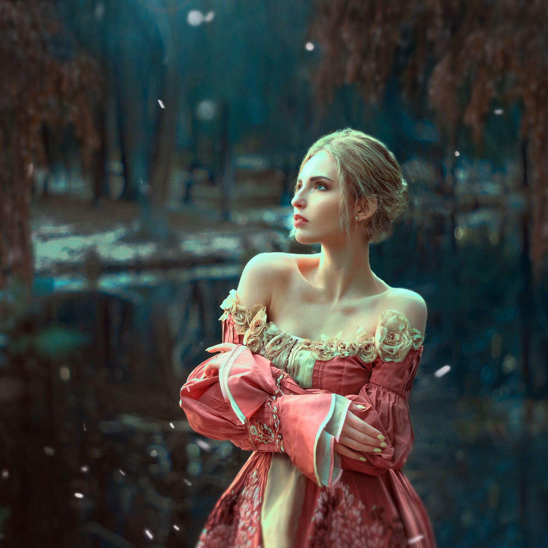 зима, платье, модель, сказка, лес, свет, волшебный, Екатерина Кулакова