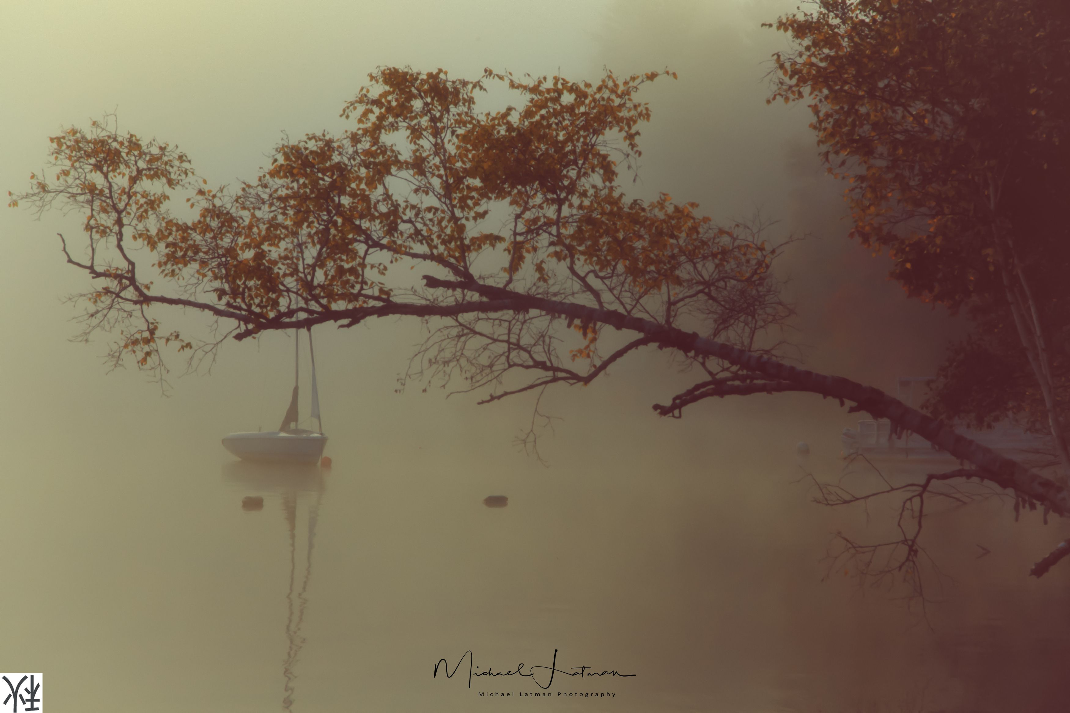fall,lake, fog, boat, Michael Latman