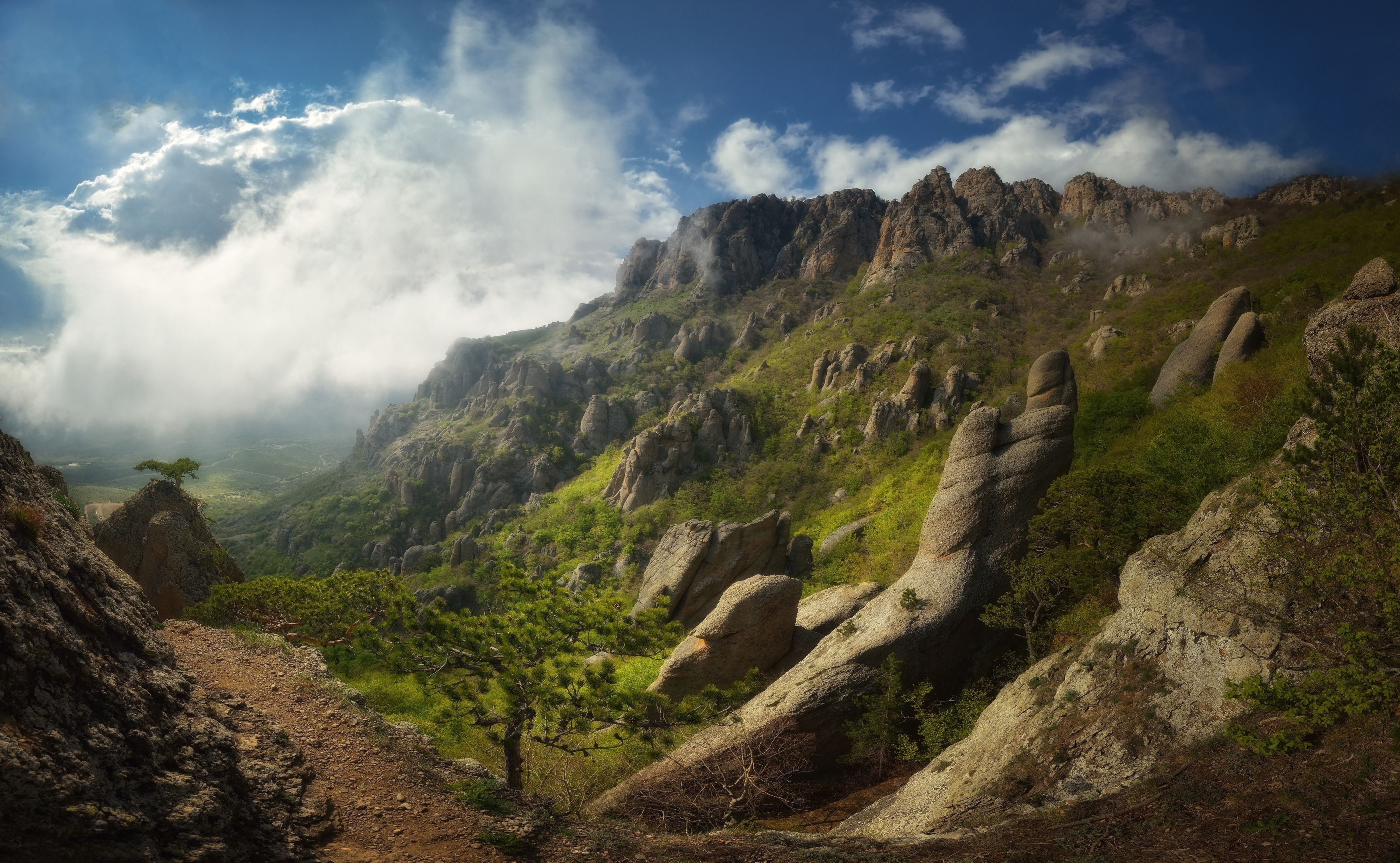 Крым, горы, пейзаж, природа, облака, лето, Алексей Никонов