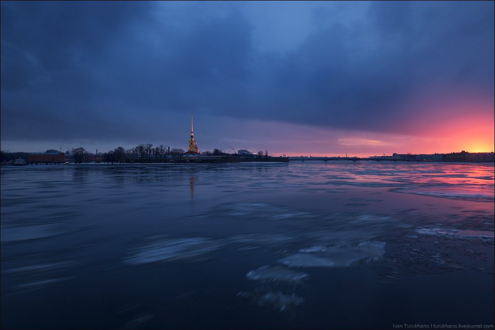 Ледоход, Рассвет, Санкт-петербург, Иван Турухано