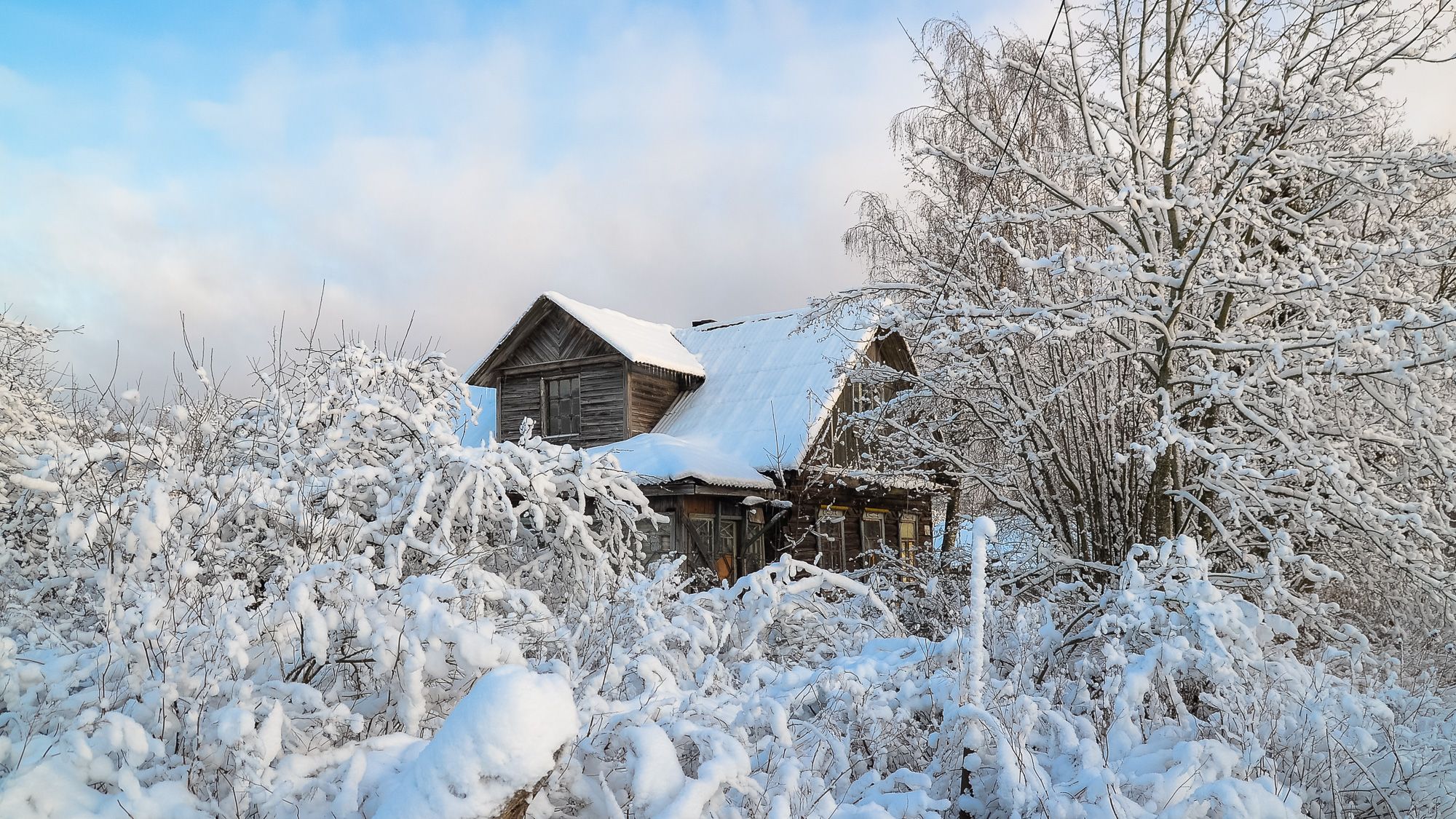Зима в деревне картинки