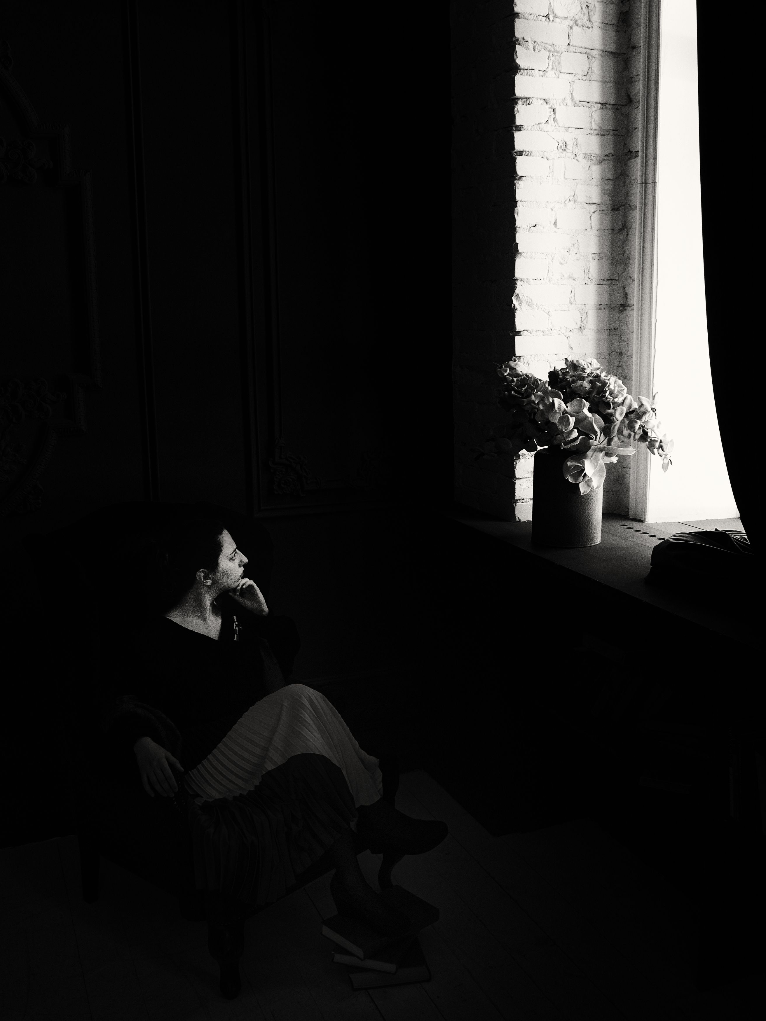 black and white, monochrome, portrait, moscow, russia, Elena Beregatnova