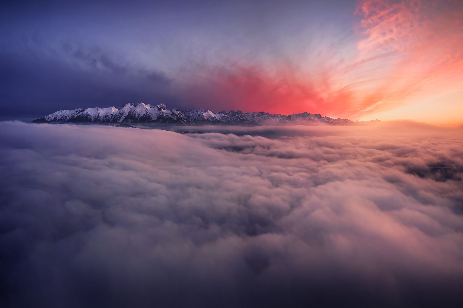 mountains, sunset, clouds, colours, europe, landscape,, Jakub Perlikowski