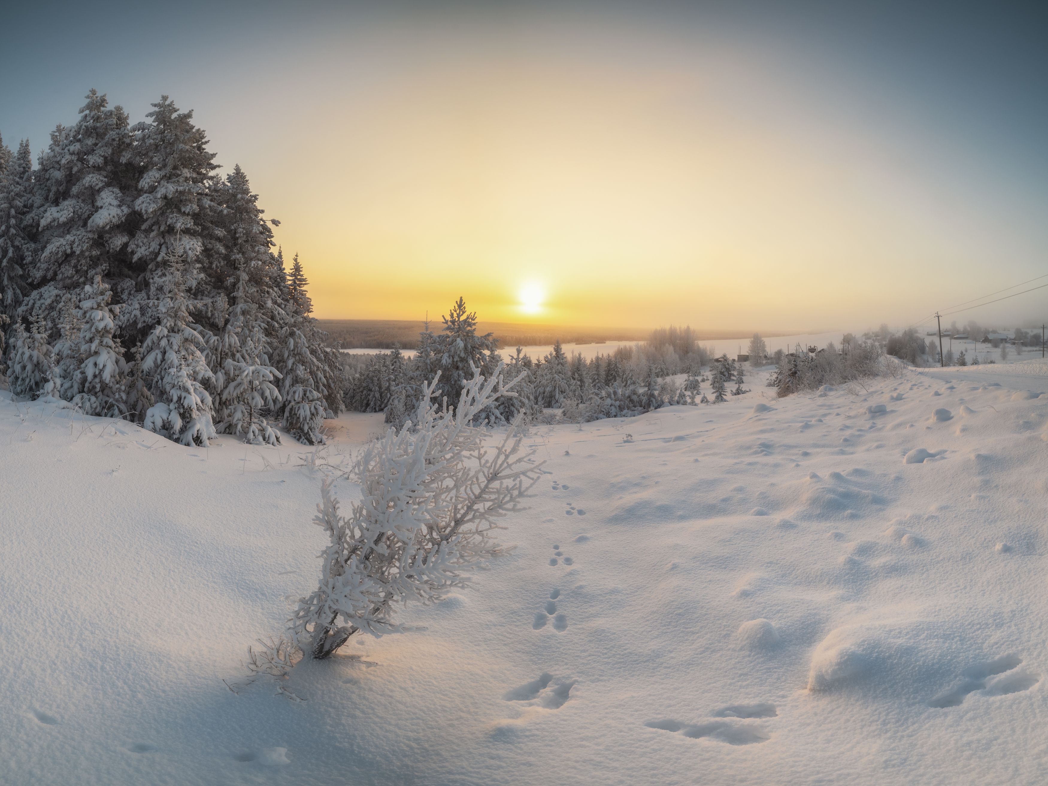 пейзаж, зима, мороз, природа, рассвет, Андрей Малыгин