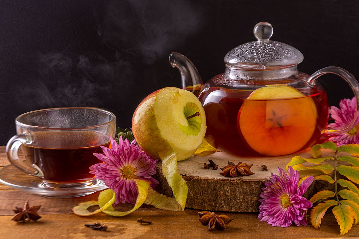 чай, фрукты, цветы, осень, Константин Чимбай