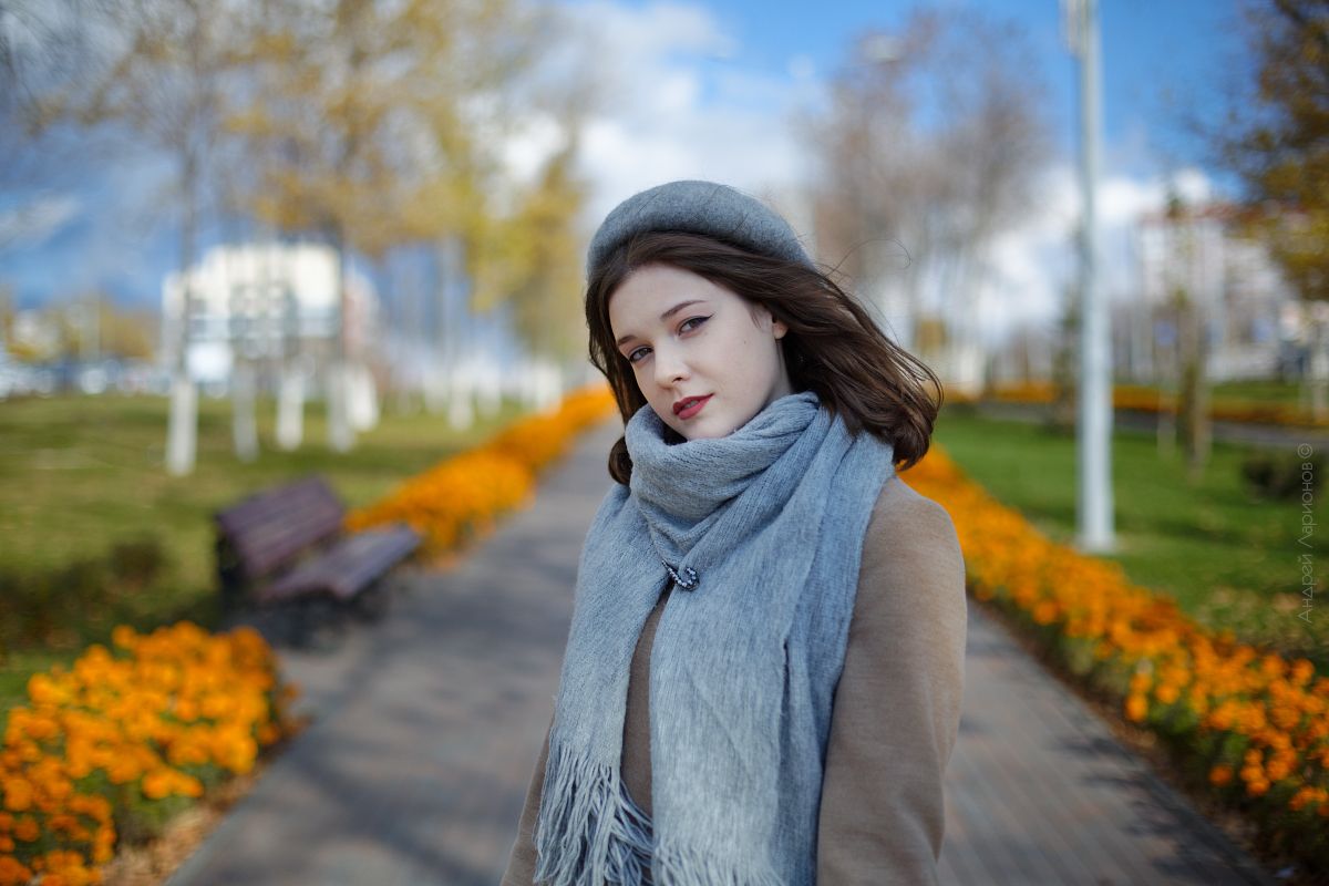 портрет,девушка, осень, аллея, Андрей Ларионов