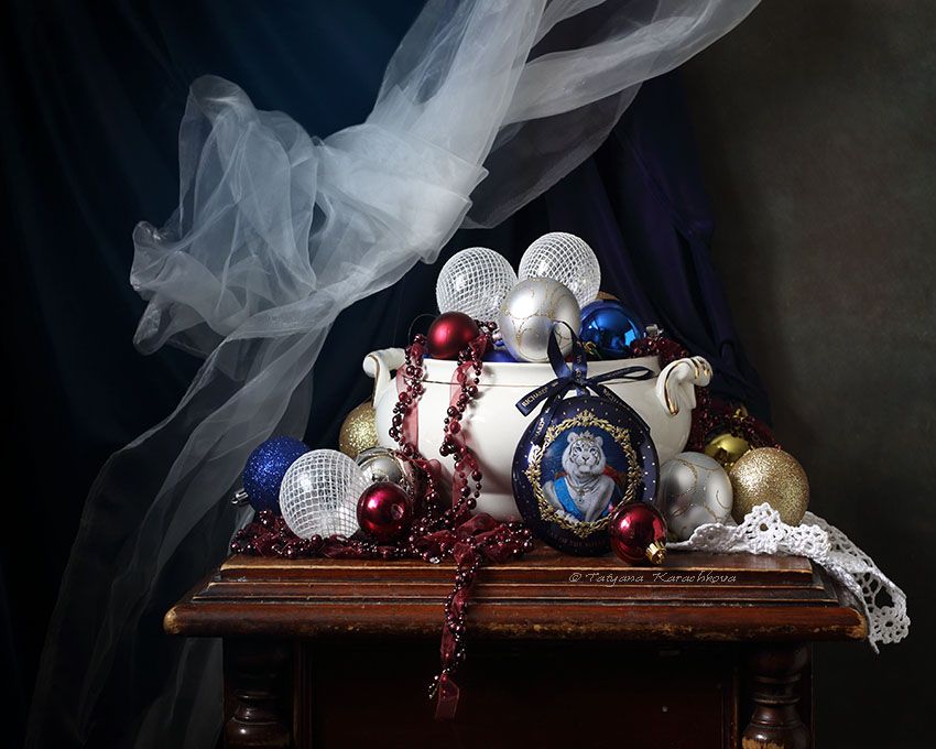 натюрморт, новый год, праздник, елочный шар, поздравление, postcard, Tatyana Karachkova