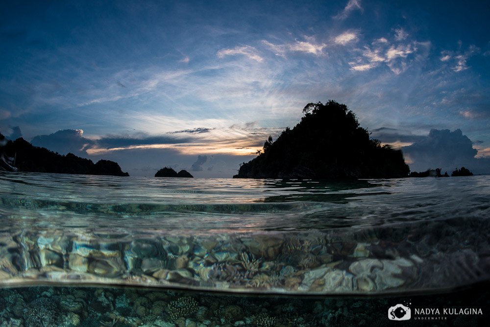закат, индонезия, море, подводная съемка, подводное фото, раджа ампат, Nadya Kulagina
