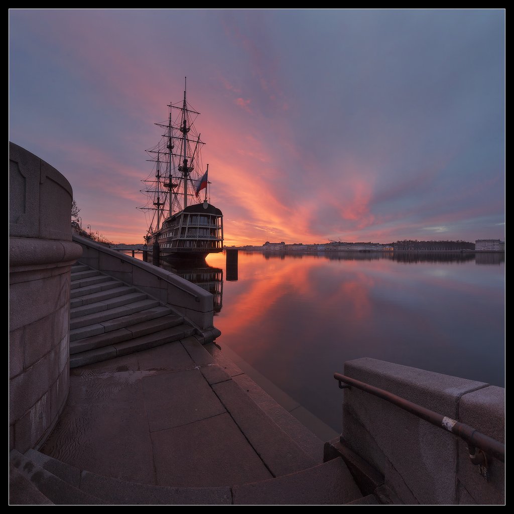 санкт, петербург, петроград, лениград. благодать, нева, река, рассвет, весна, Ilya Shtrom