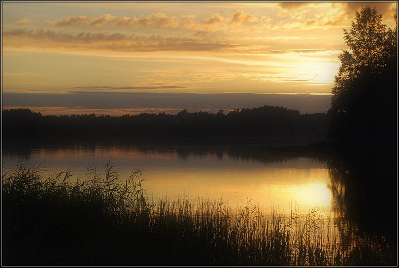 пейзаж, закат, озеро валдай, Юлия
