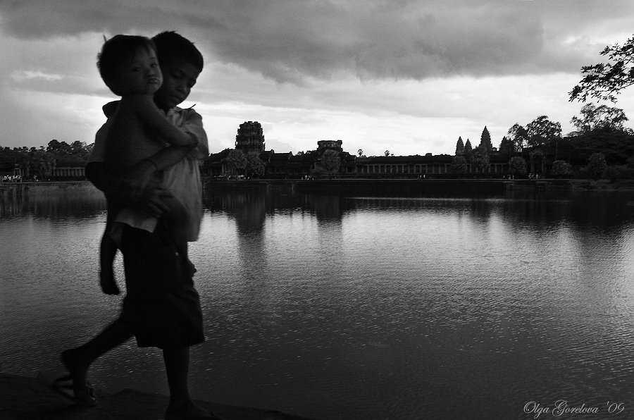 angkor wat, фото камбоджа, дети, Ольга Горелова